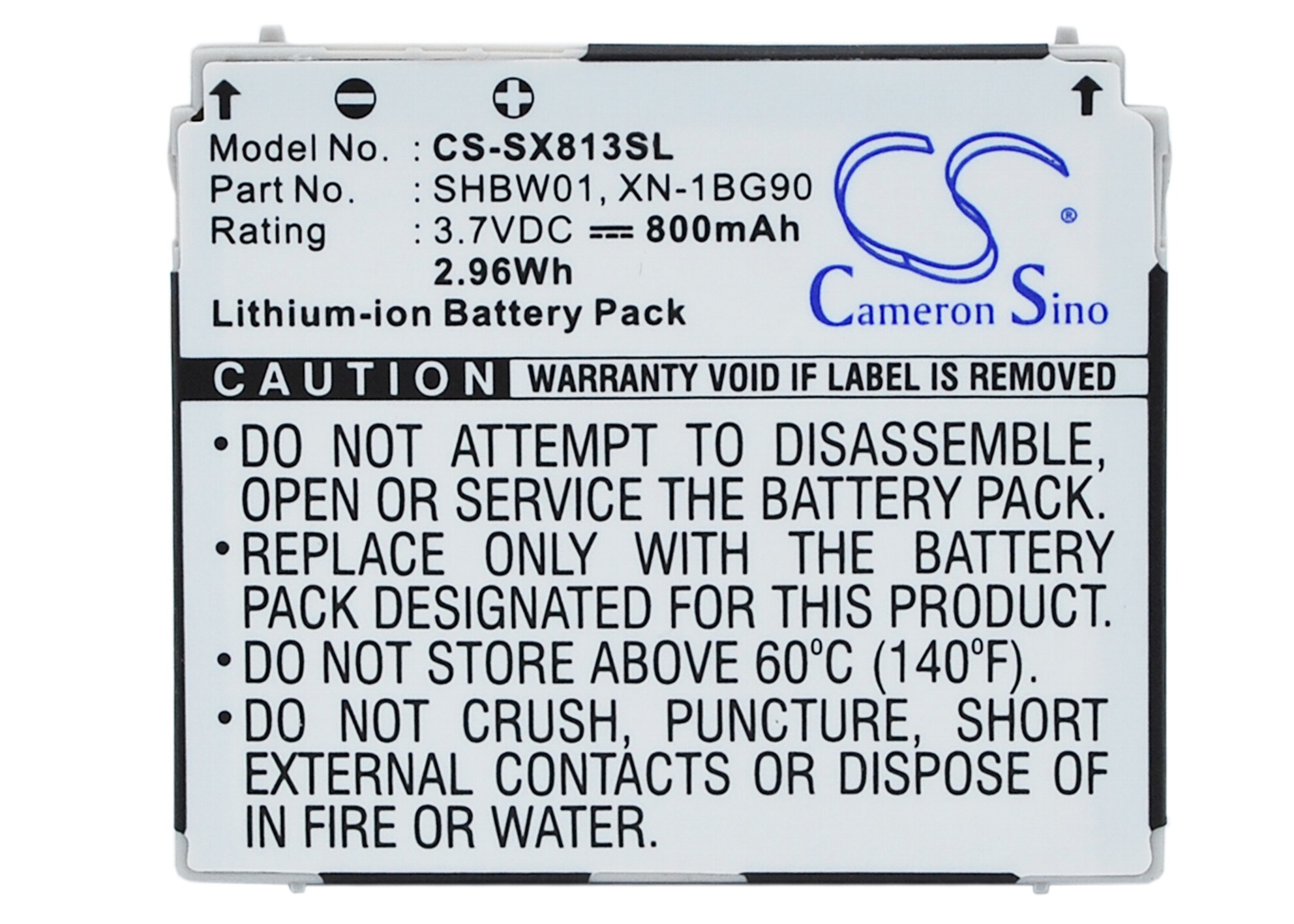 Batteri for SmartPhone, mobil for Sharp SX813, 802SH, V902 og andre.