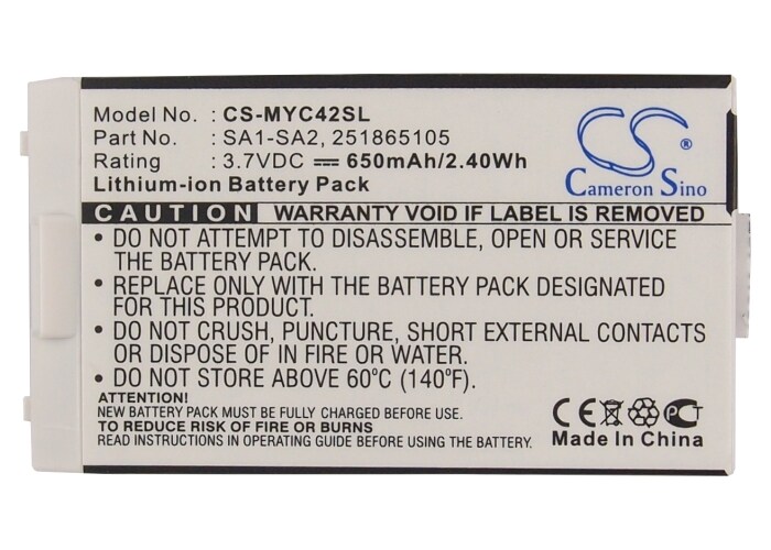 Batteri for SmartPhone, mobil for Sagem MYC4-2, MYC42, MY-C3-2 og andre.