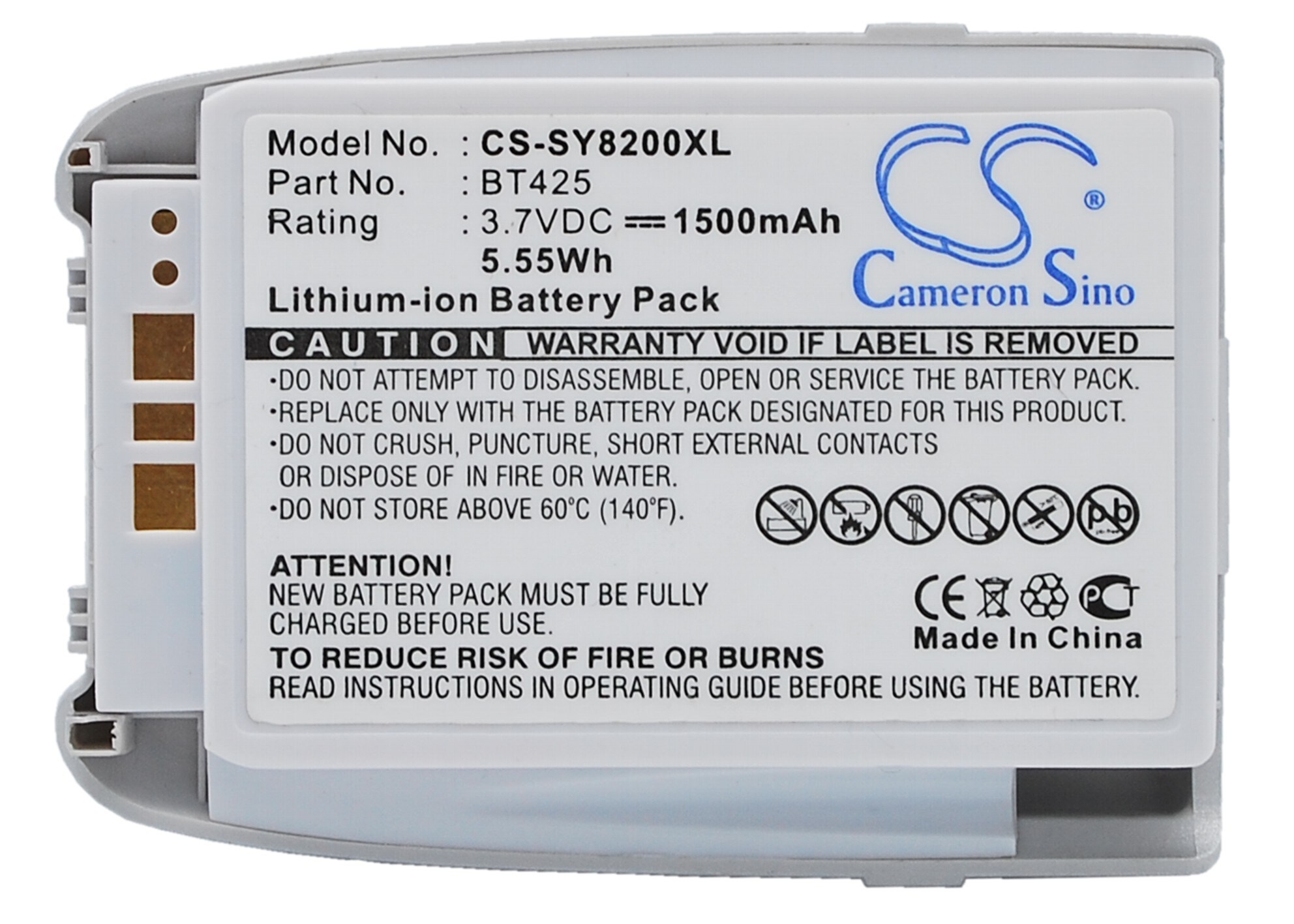 Batteri for SmartPhone, mobil for Sanyo PM8200, PM-8200, SCP8200 og andre.