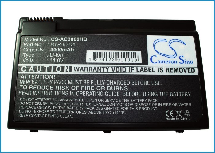 Batteri til bærbar PC for Acer Aspire 3023LMi, TravelMate 4400WLMi og andre.