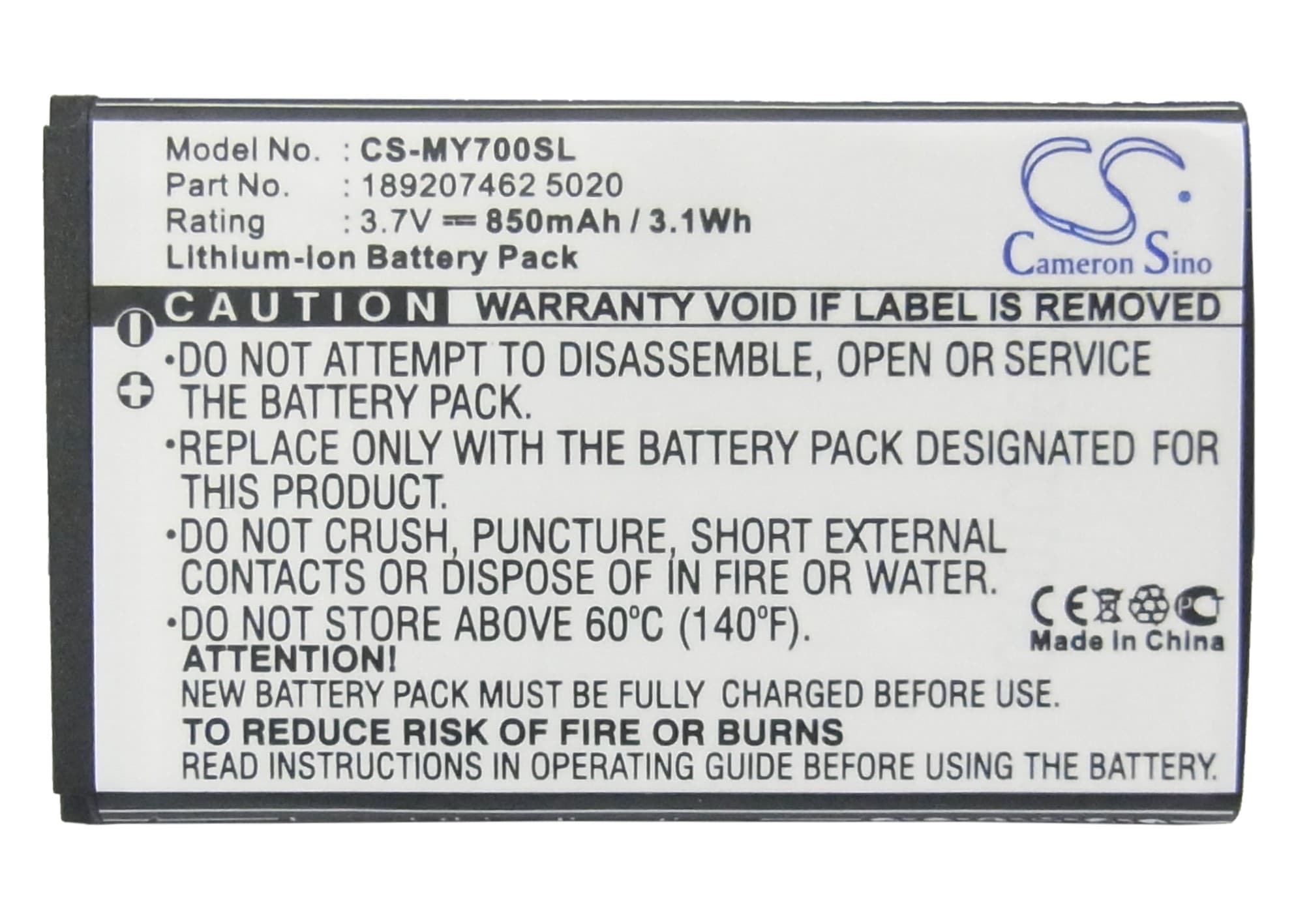 Batteri for SmartPhone, Mobil for Sagem MY700X, MY700-Xi, MY700Xi og andre.