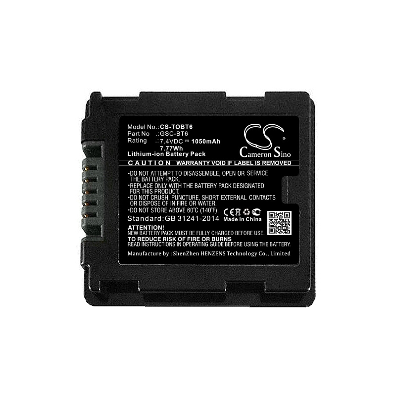 Batteri til kamera for TOSHIBA Gigashot GSC-K80H, Gigashot GSC-A40F og andre