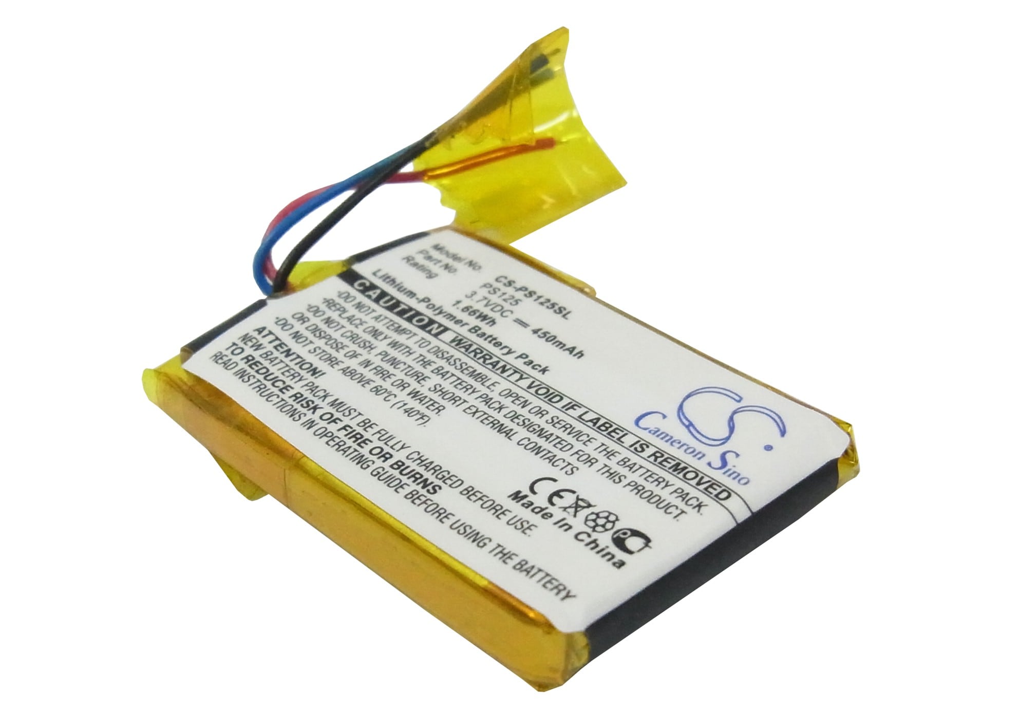 Batteri for mediespiller for Philips GoGear SA3115, GoGear SA3125, GoGear SA3137 og andre.