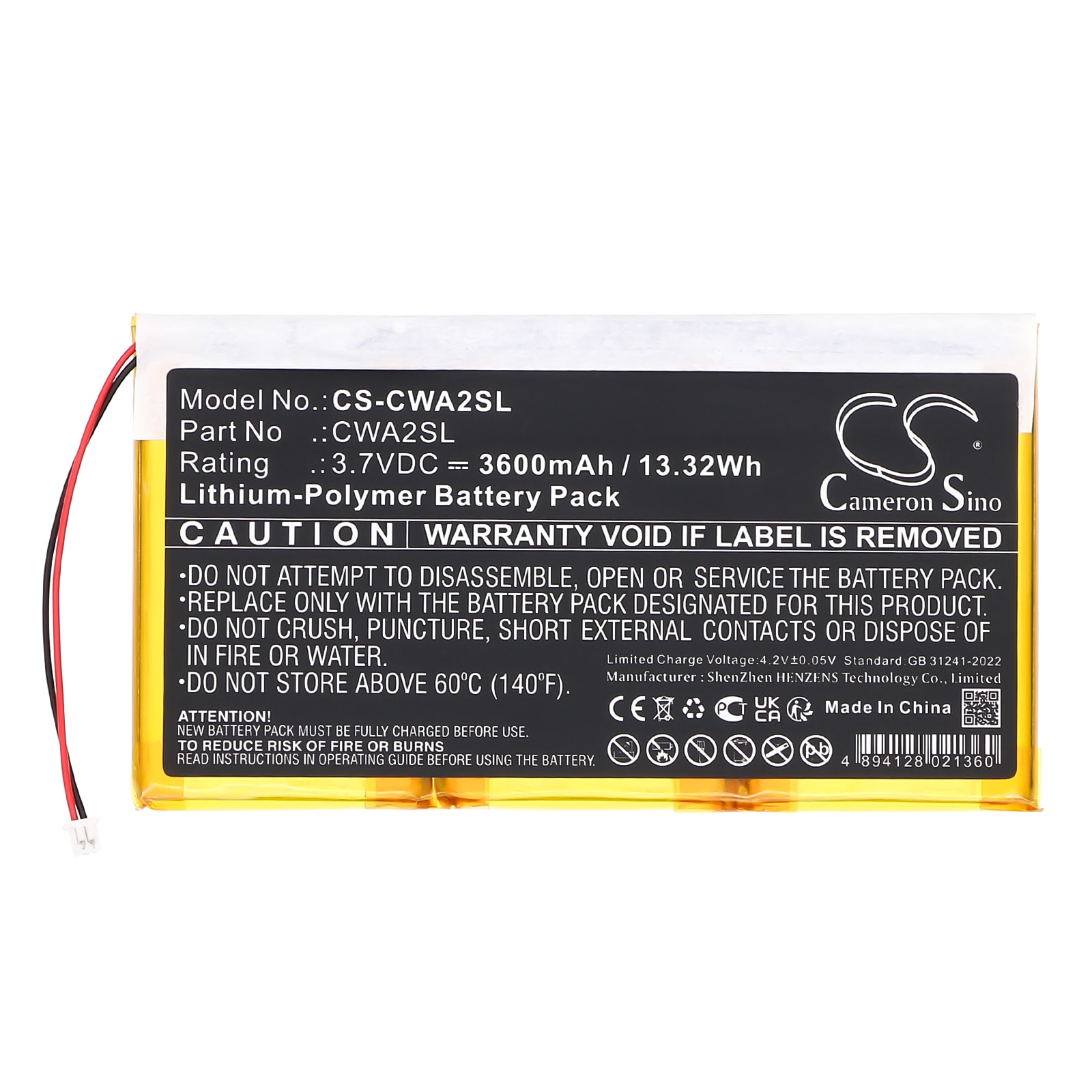 Batteri for mediespiller for Cowon PMP A2 20 GB, PMP A2 30 GB, PMP A3 60 GB osv.
