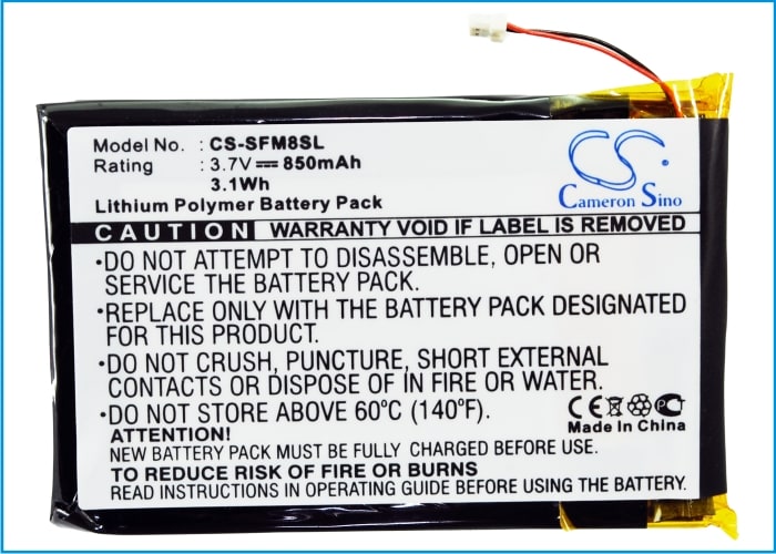Batteri for mediespiller for JNC SSF-M805, SSF-M810