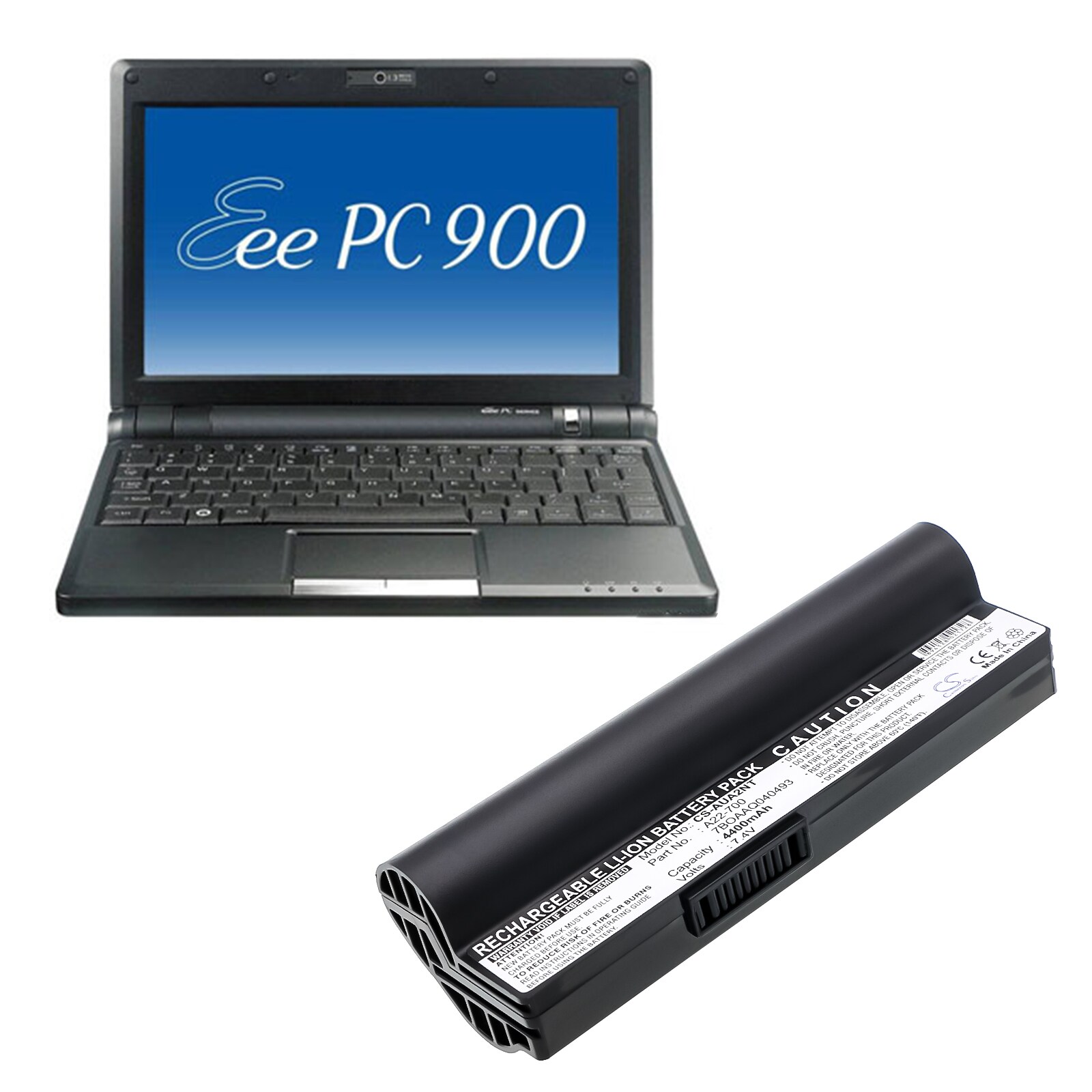 Batteri til bærbar PC for Asus Eee PC 701, Eee PC 701C, Eee PC 800 og andre.