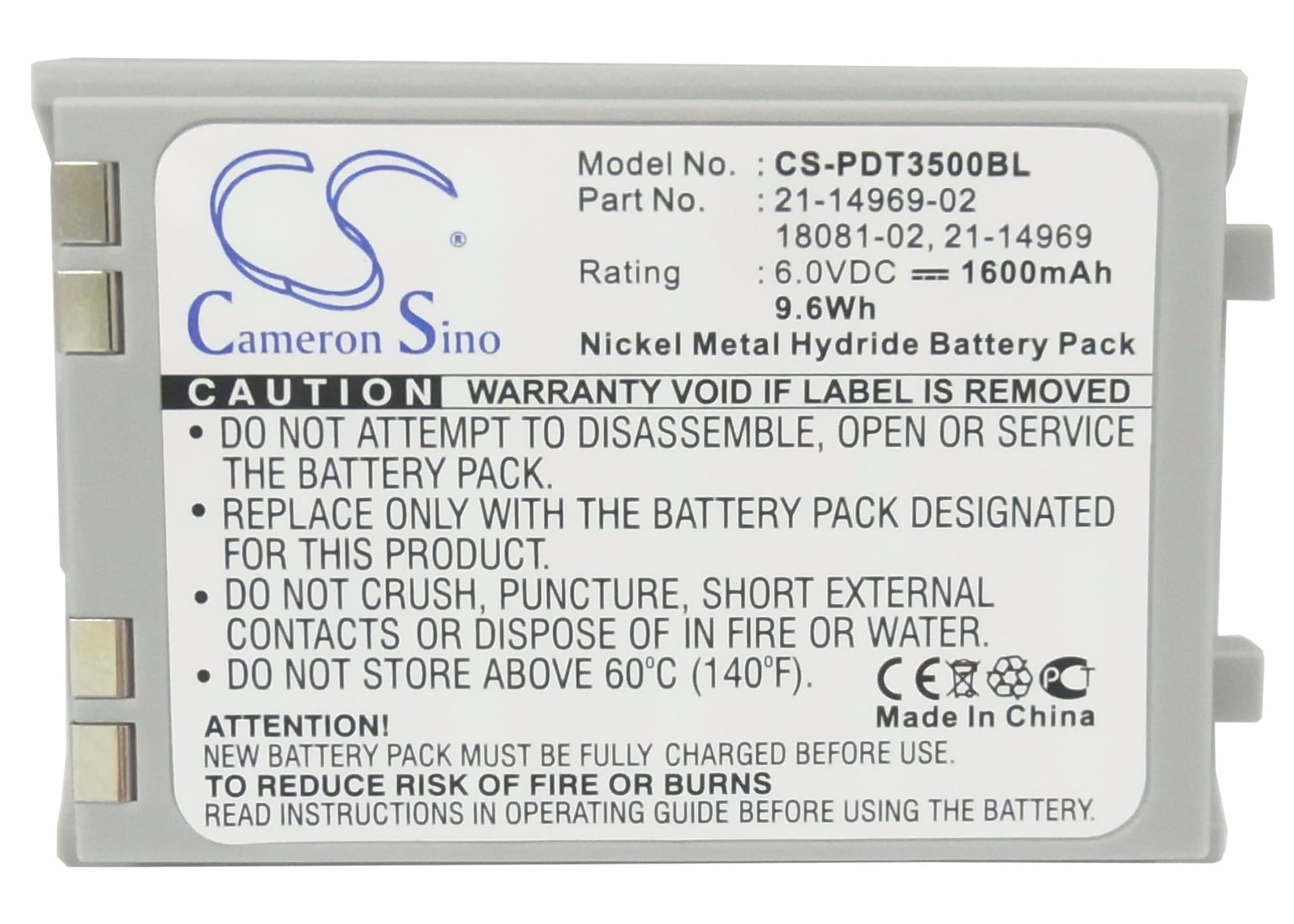 Batteri til strekkodeskanner for Symbol PDT3500, PDT3510, PDT3540