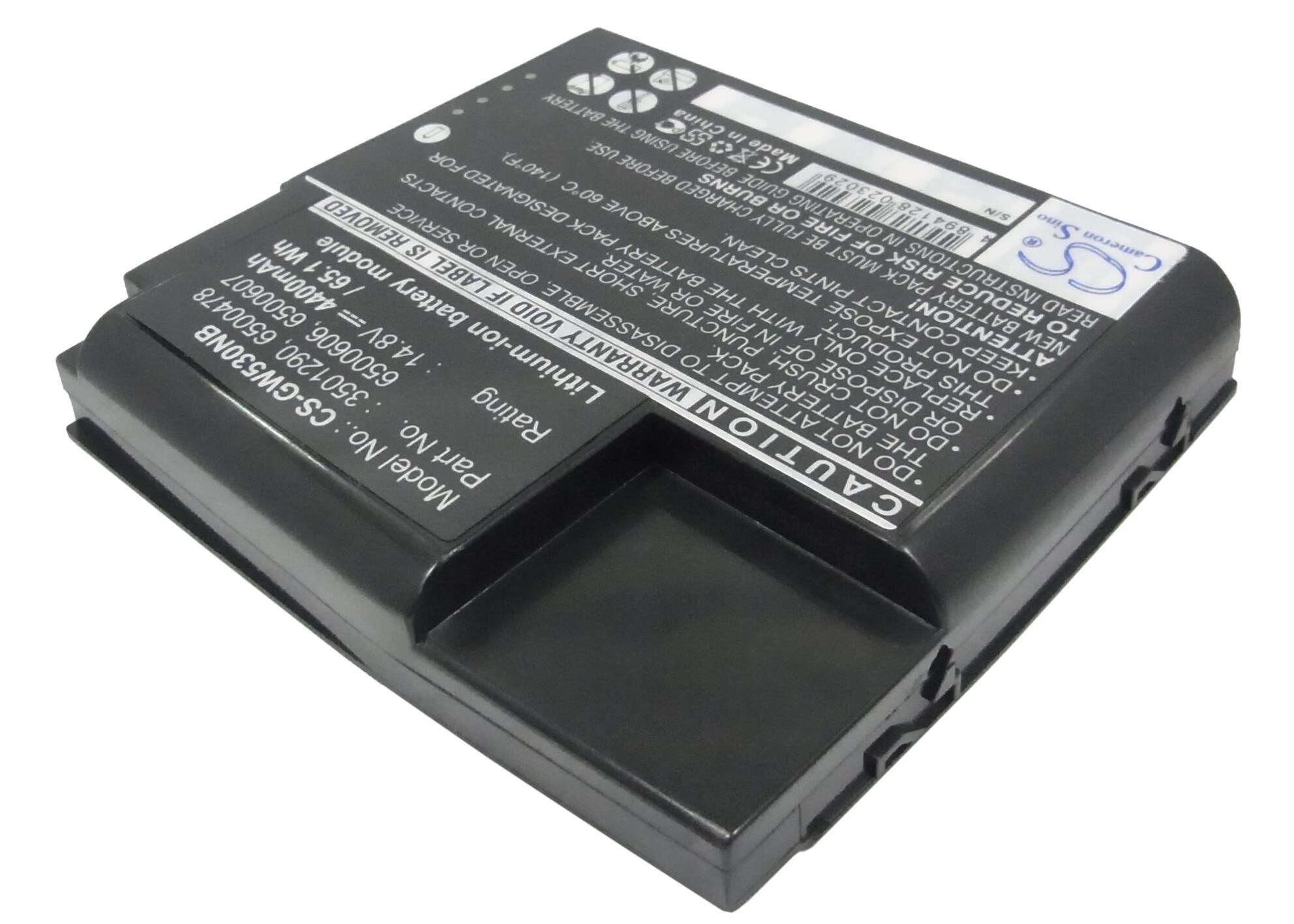 Batteri til bærbar PC for Gateway Solo 5300, Solo 5300CL, Solo 5300CS og andre.