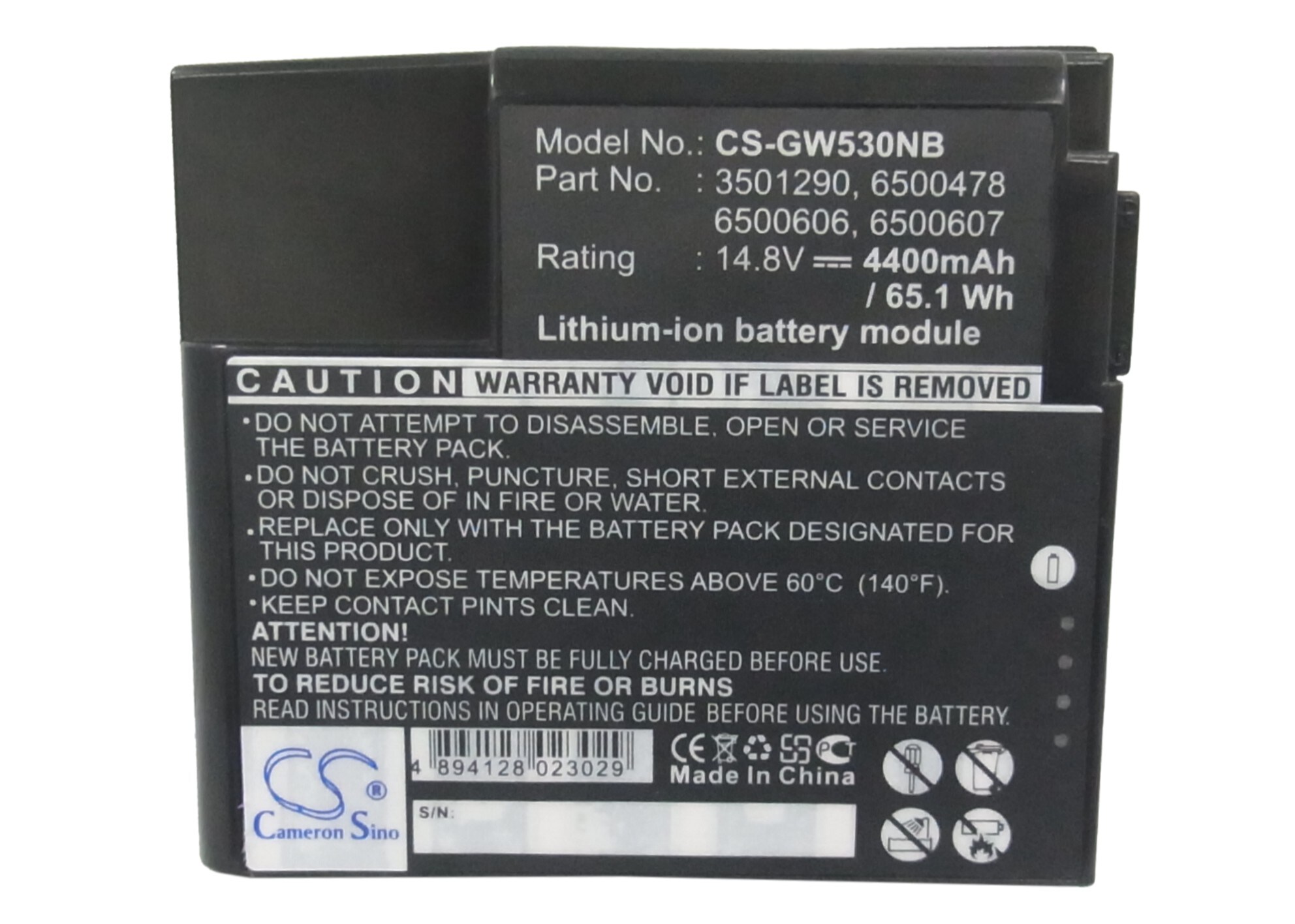Batteri til bærbar PC for Gateway Solo 5300, Solo 5300CL, Solo 5300CS og andre.