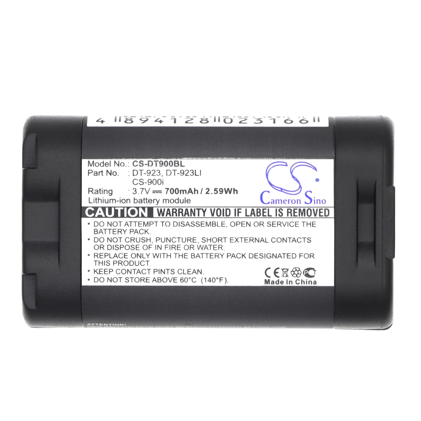 Batteri til strekkodeskanner for Casio DT-900, DT-900M, DT-900M50 osv.