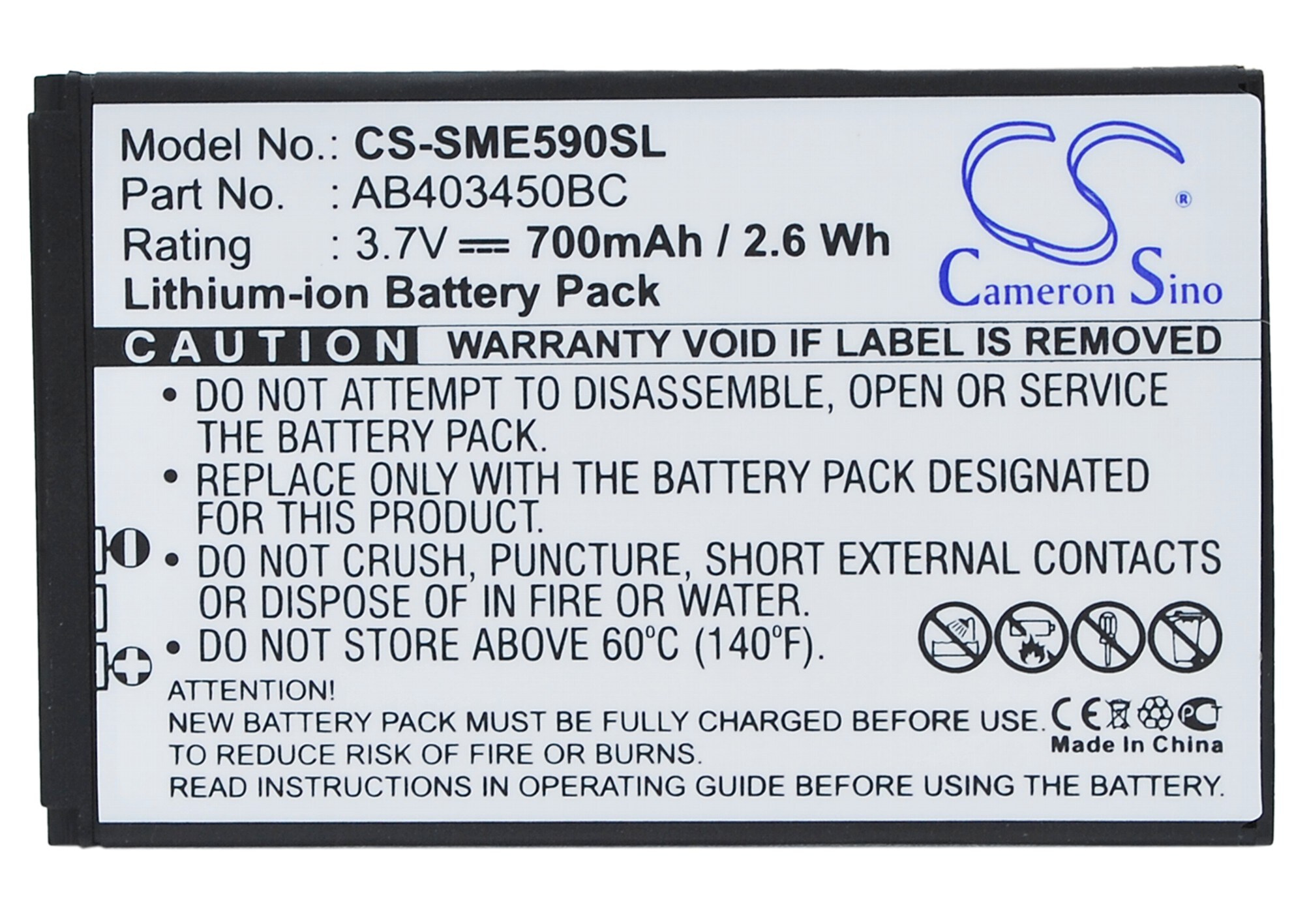 Batteri for SmartPhone, Mobil for Samsung SGH-E590, SGH-E598, SGH-E790 og andre.