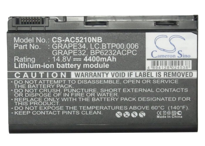 Batteri til bærbar PC for Acer TravelMate 5310-400508Mi og andre.
