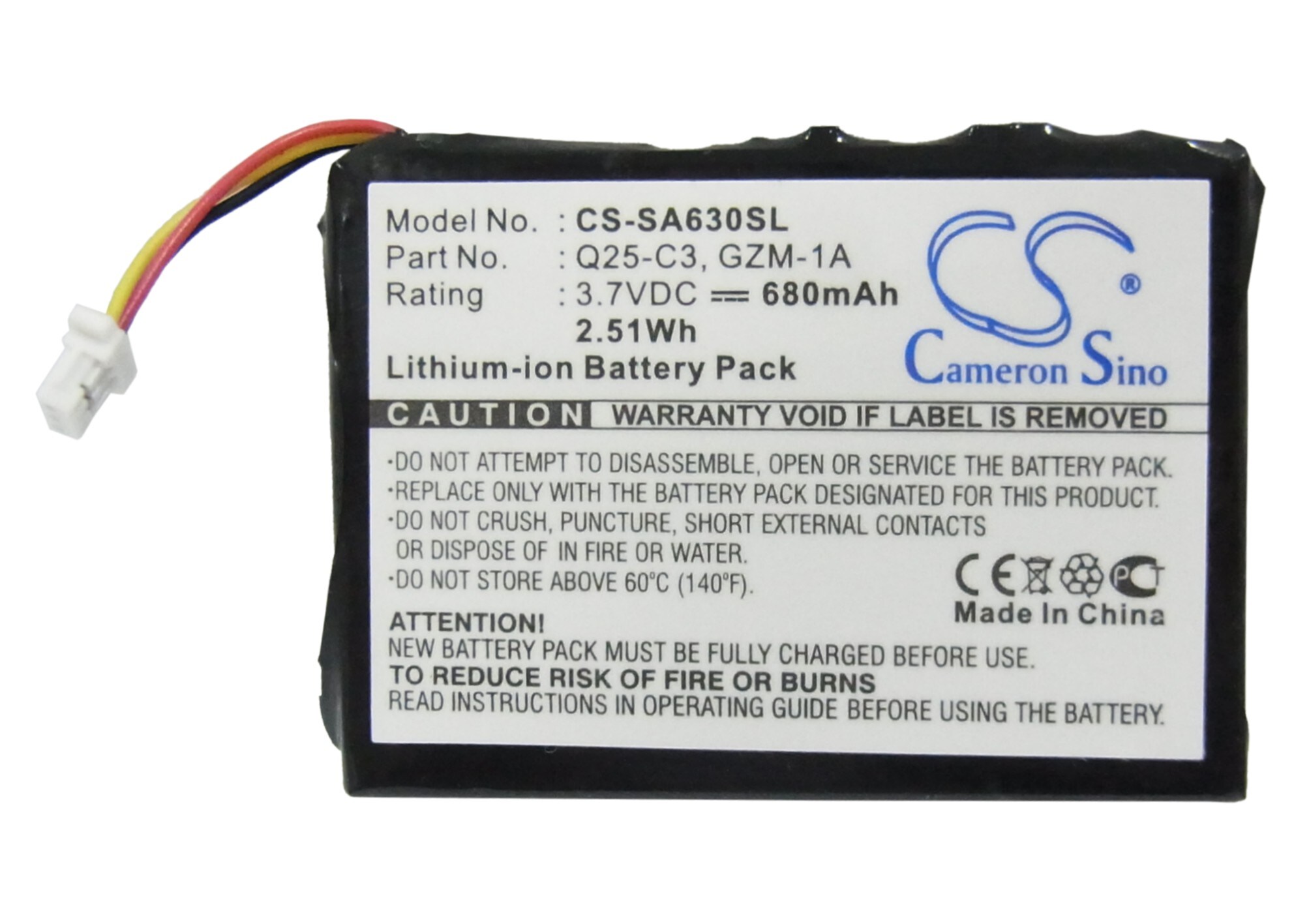 Batteri for mediespiller for Philips GoGear HDD6330 30GB