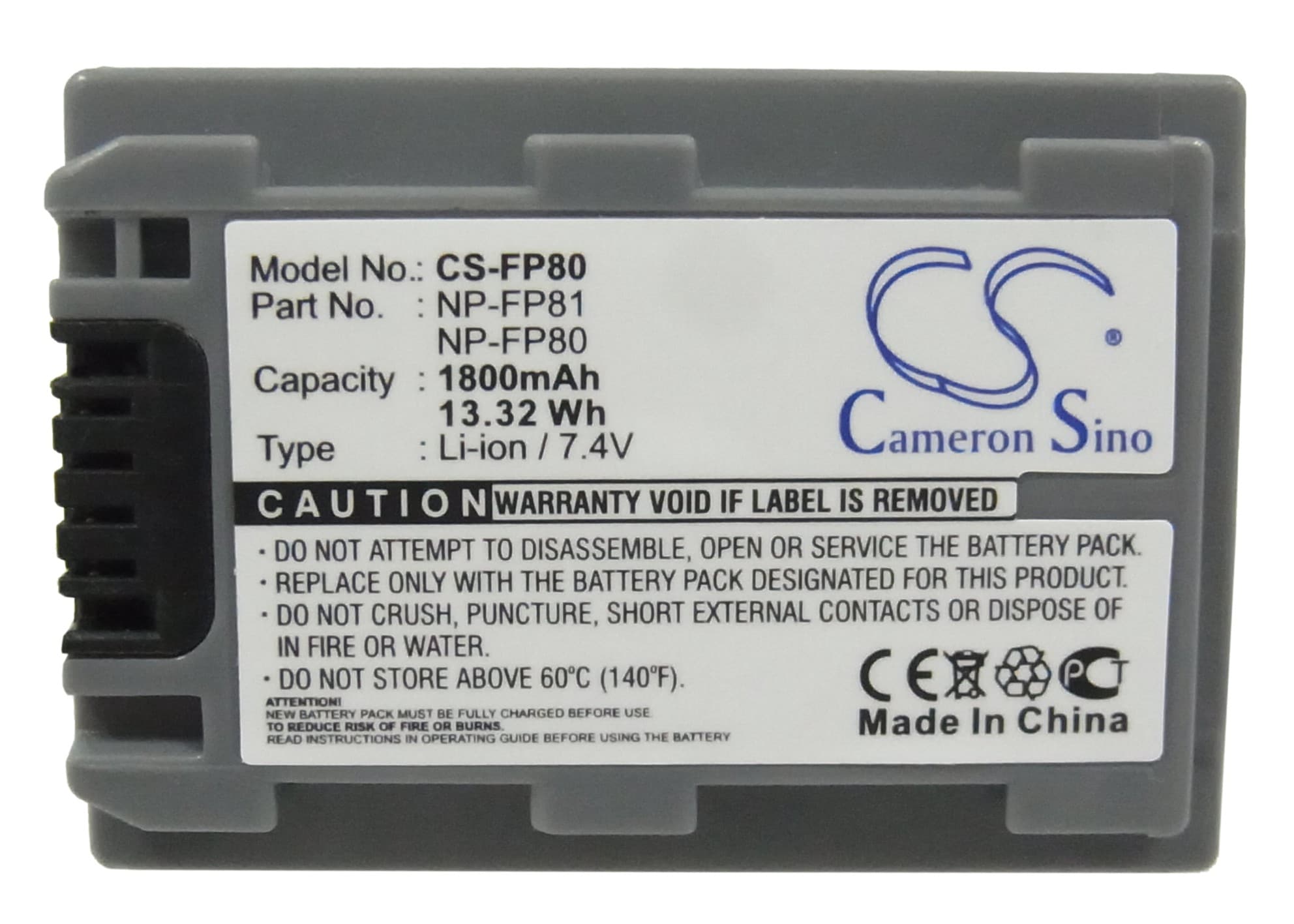 Batteri til kamera for Sony DCR-DVD92, DCR-DVD92E, DCR-HC16 osv.