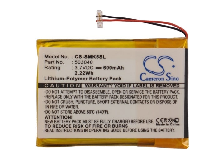 Batteri for mediespiller for Samsung YP-K5, YP-K5J