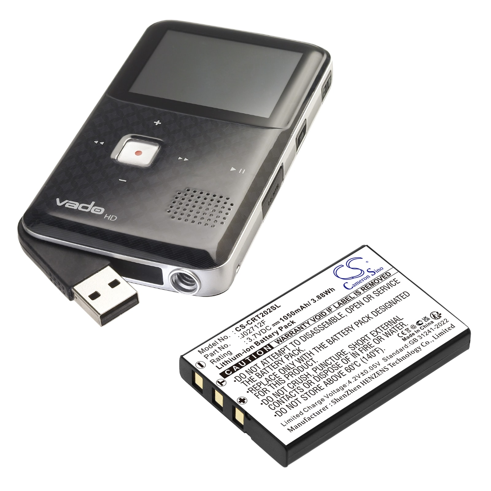 Batteri til mediespiller for Creative Vado HD