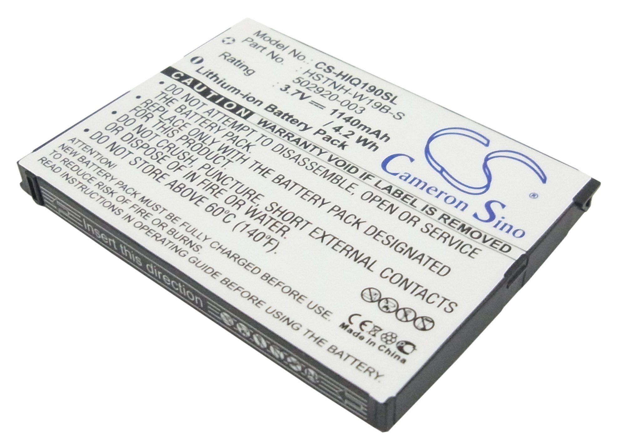 Batteri for SmartPhone, mobil for HP iPAQ Data Messenger, HSTNH-C19C