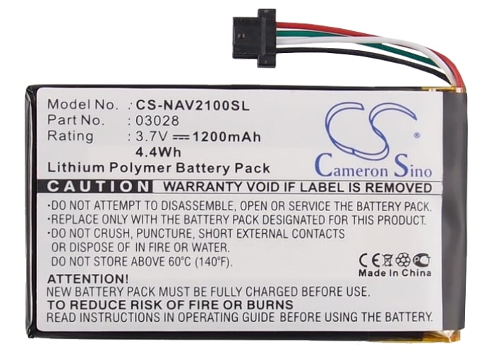 Batteri for Navigator, GPS for Navigon 2100 Max, 2120, 2120 Max osv.
