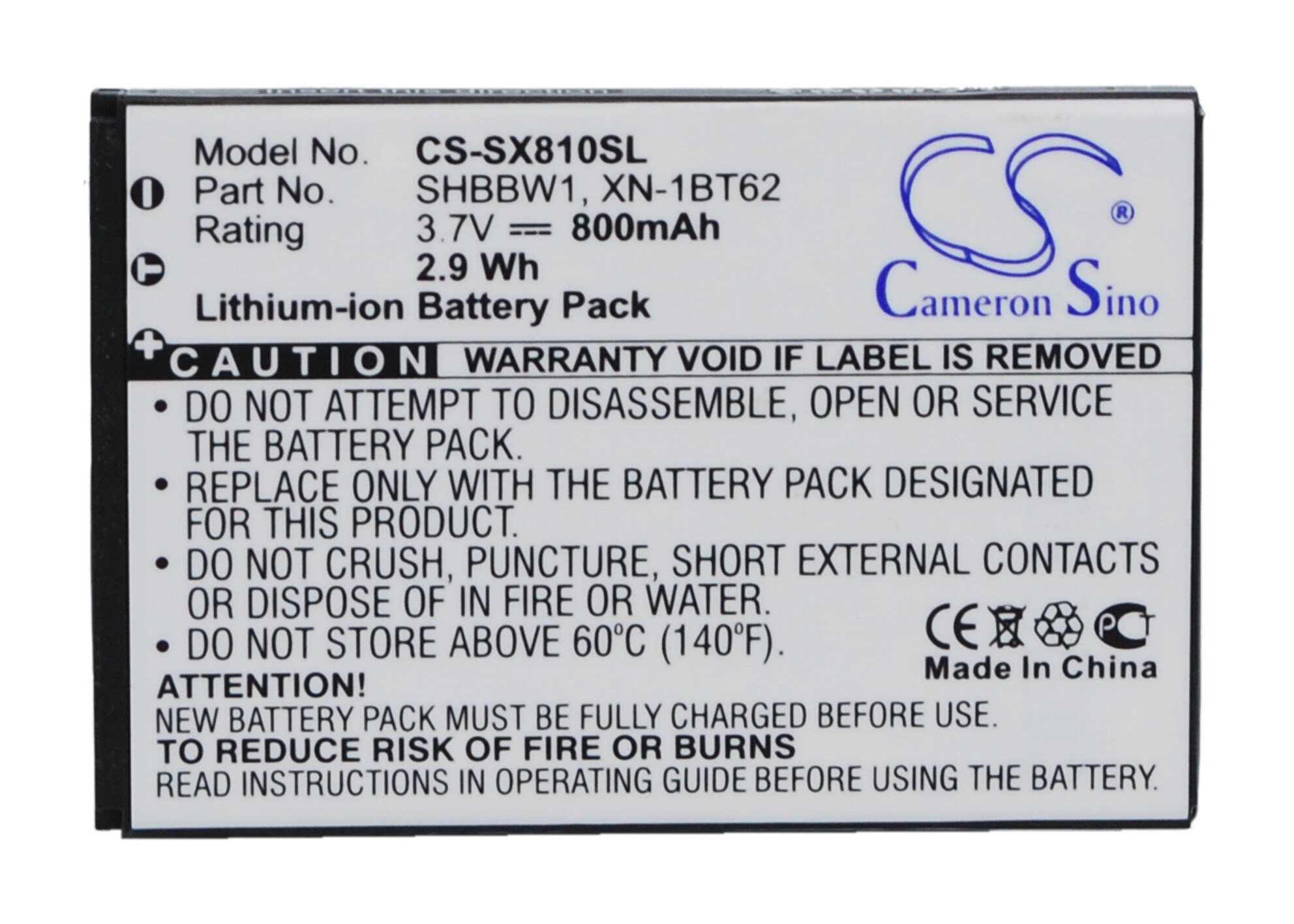 Batteri for smarttelefon, mobil for SoftBank 9010, 8010C, 825SH