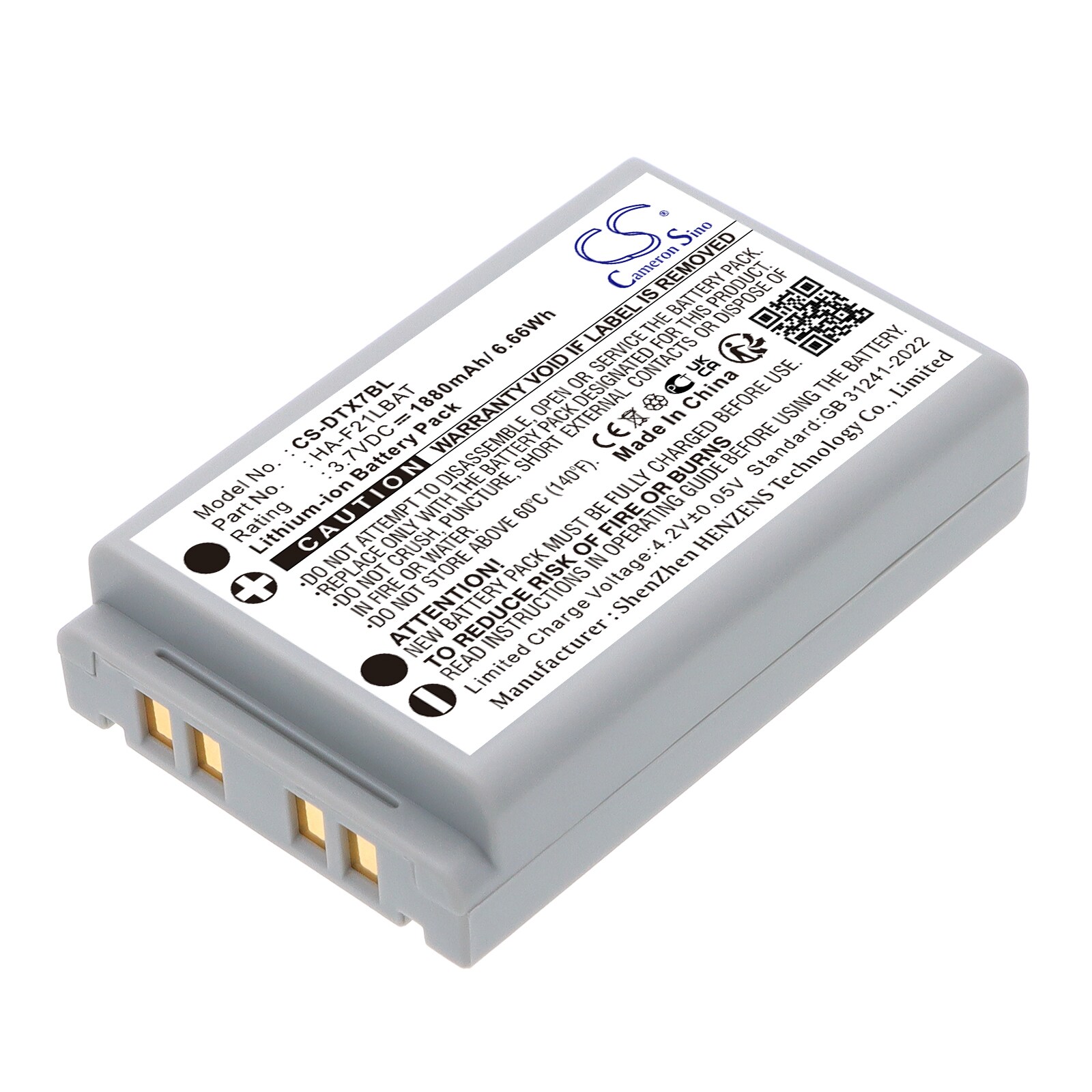 Batteri til strekkodeskanner for Casio DT-X7, DT-X7M10E, DT-X7M10R