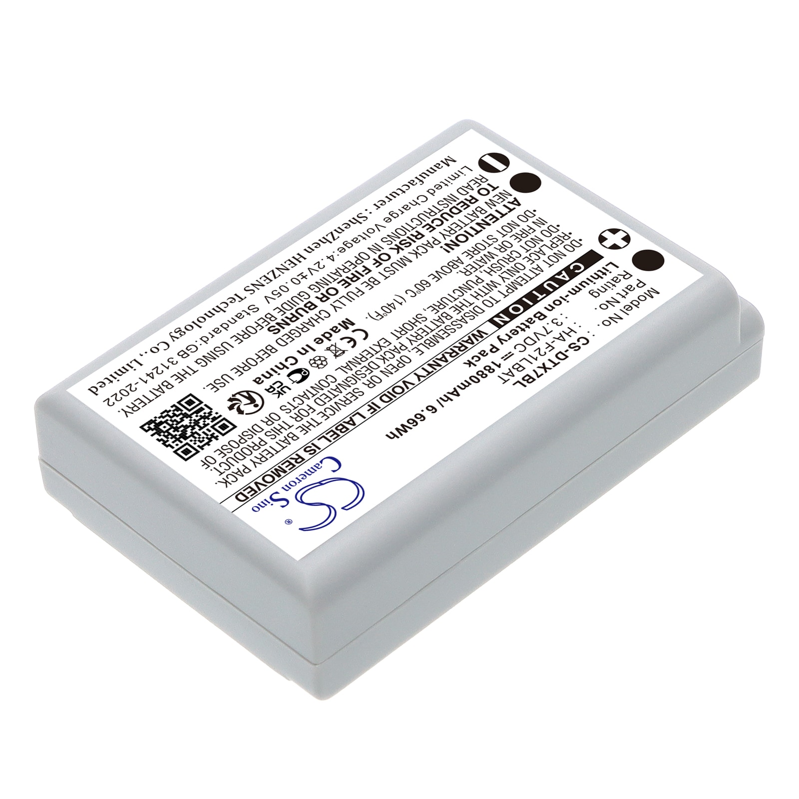 Batteri til strekkodeskanner for Casio DT-X7, DT-X7M10E, DT-X7M10R