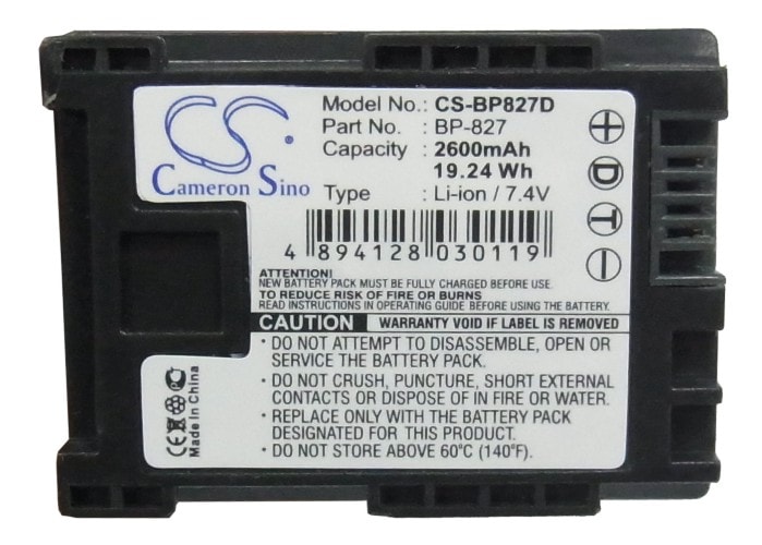 Batteri til kamera for Canon Vixia HF10, Vixia HF11, Vixia HF100 osv.