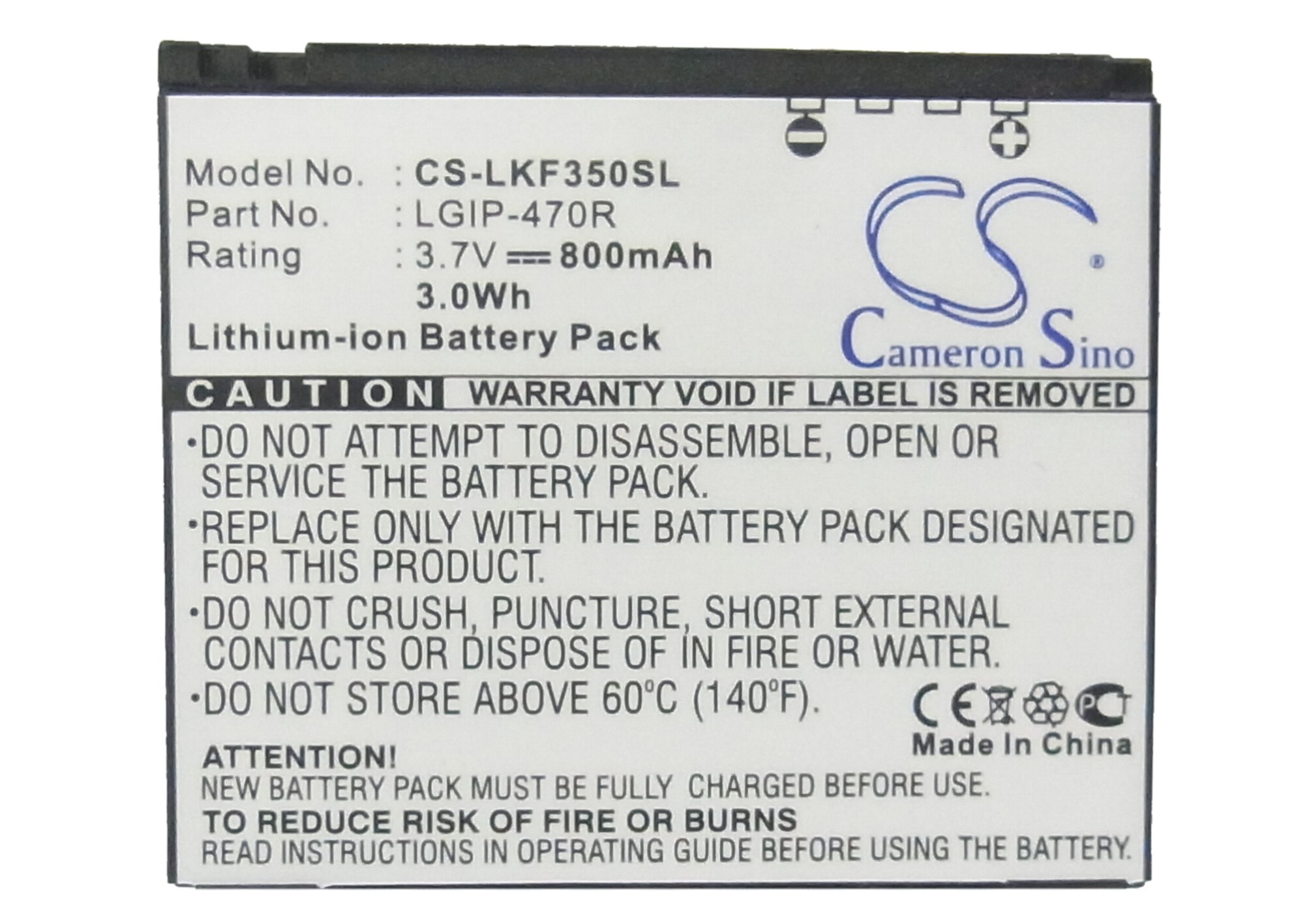 Batteri for SmartPhone, Mobil for LG KF350, KF350 Ice Cream, KP500 Cookie etc.