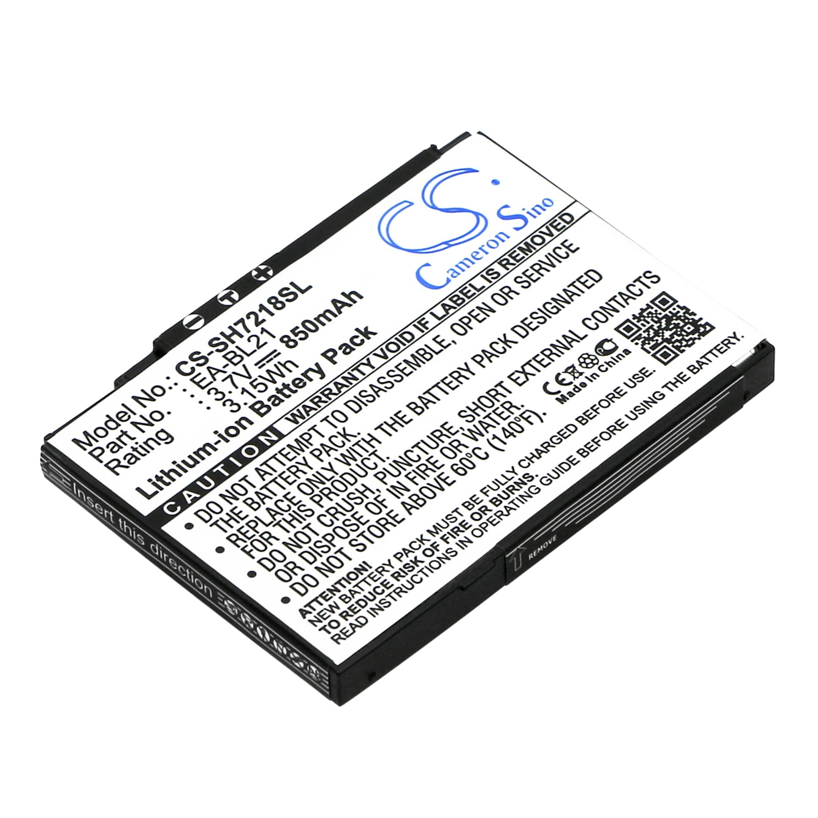 Batteri for SmartPhone, mobil for Sharp SH7218C, SH7218U, SH803T og andre.