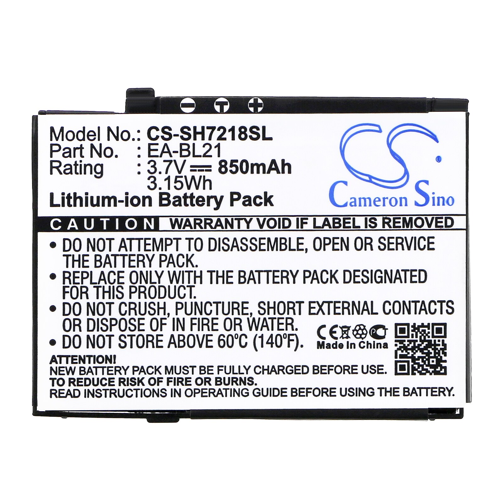 Batteri for SmartPhone, mobil for Sharp SH7218C, SH7218U, SH803T og andre.