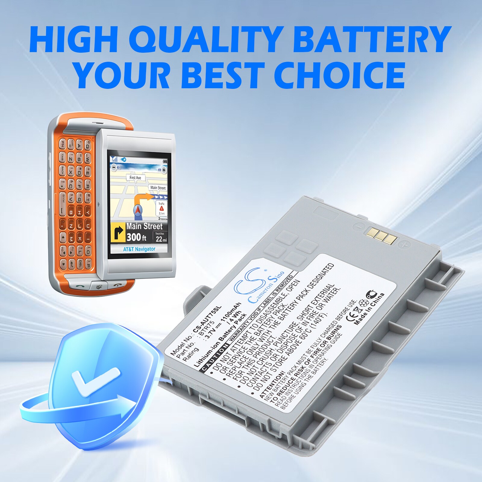 Batteri for SmartPhone, Mobil for AudioVox Quickfire, GTX75