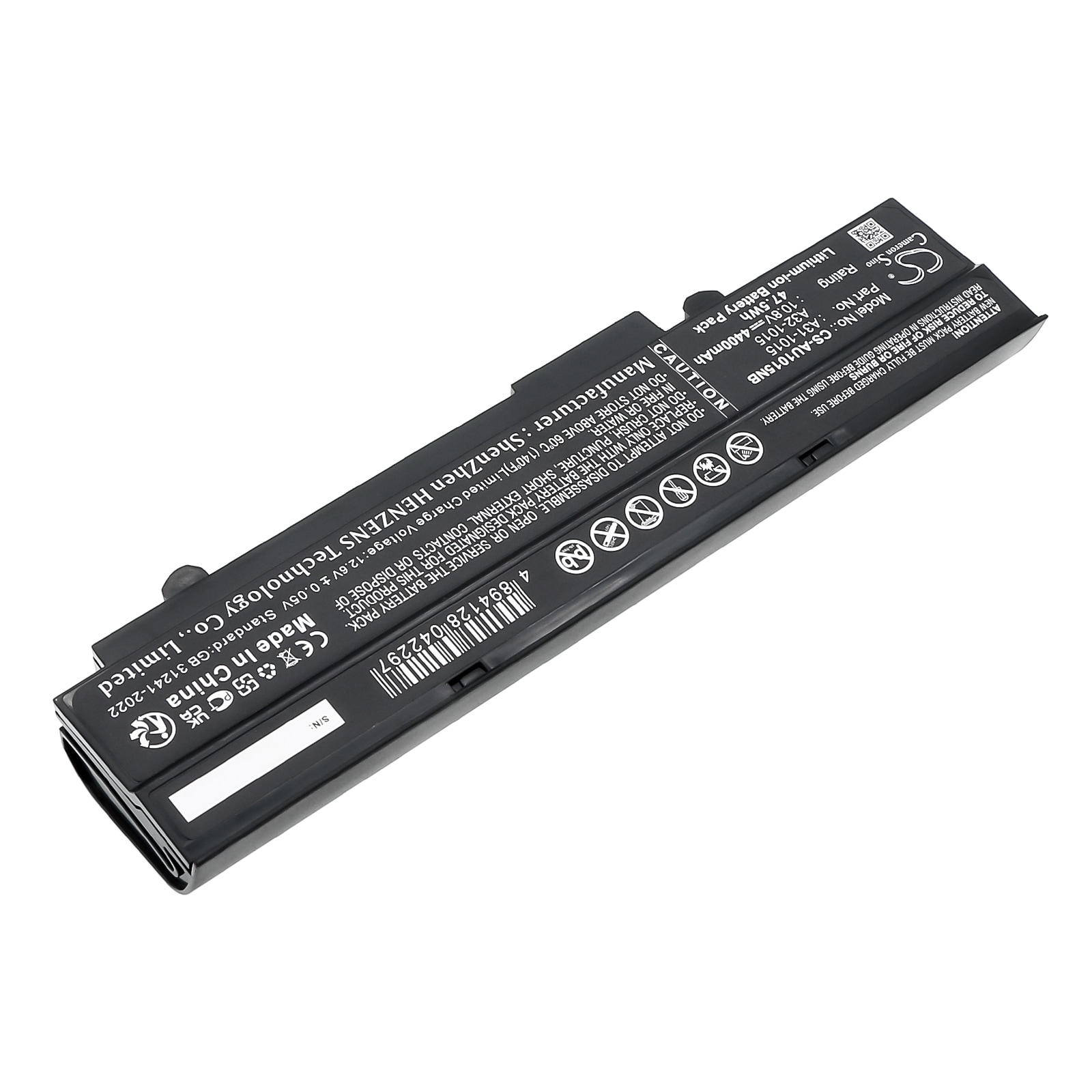 Batteri til bærbar PC for Asus Eee PC 1015, Eee PC 1015P, Eee PC 1015PE og andre.