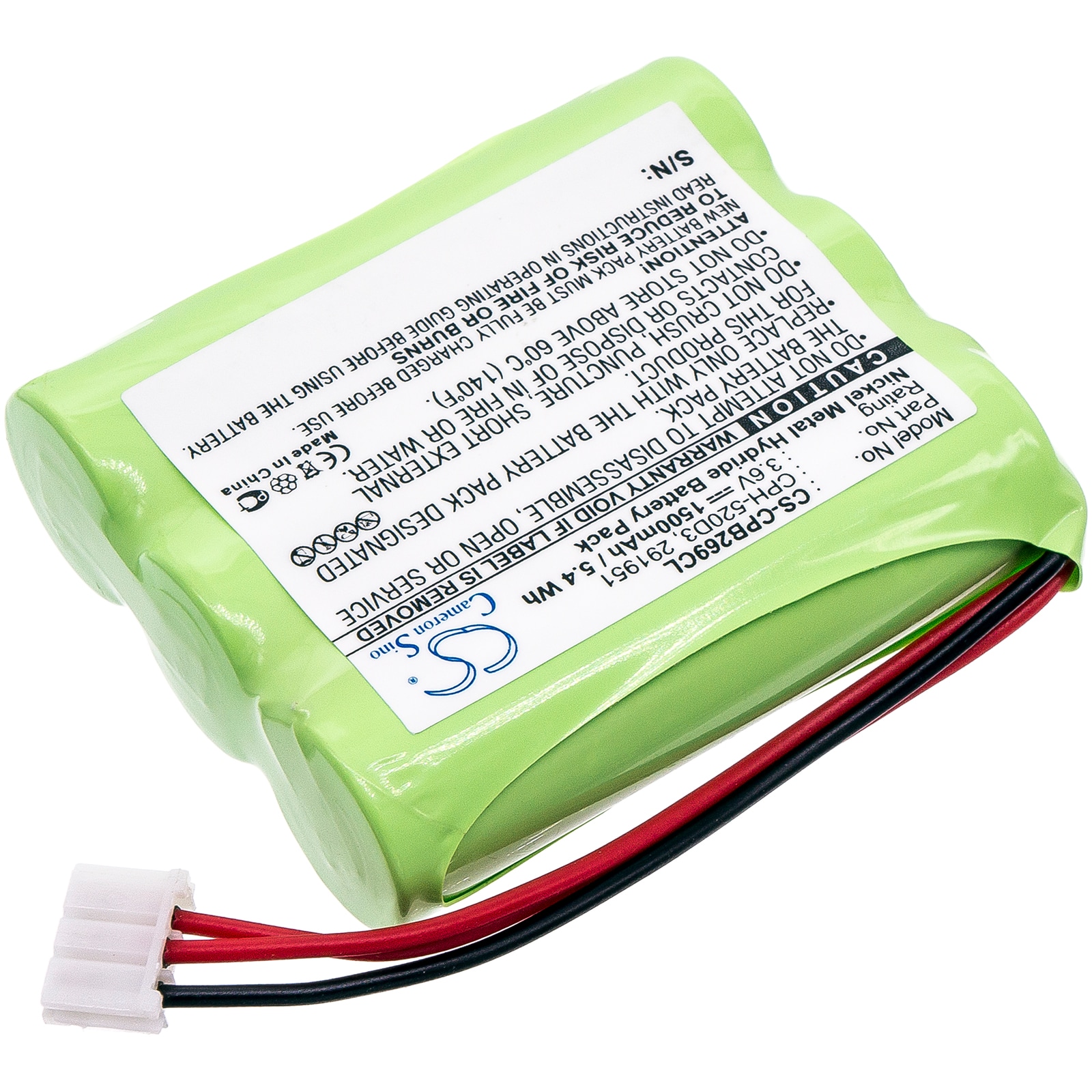 Batteri til trådløs telefon for RCA 25450RE3, H25450RE3, 5-2699 og andre.