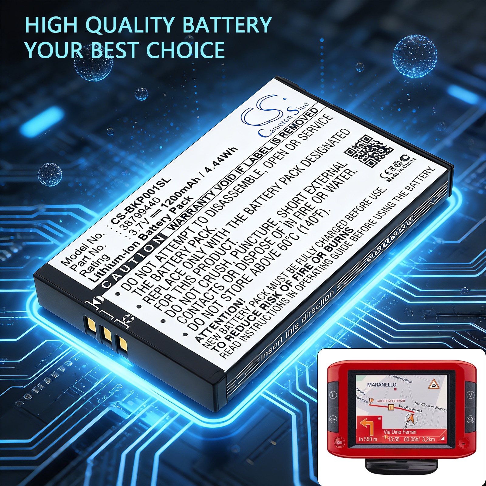 Batteri for Navigator, GPS for Becker Traffic Assist Pro, Traffic Assist 7916