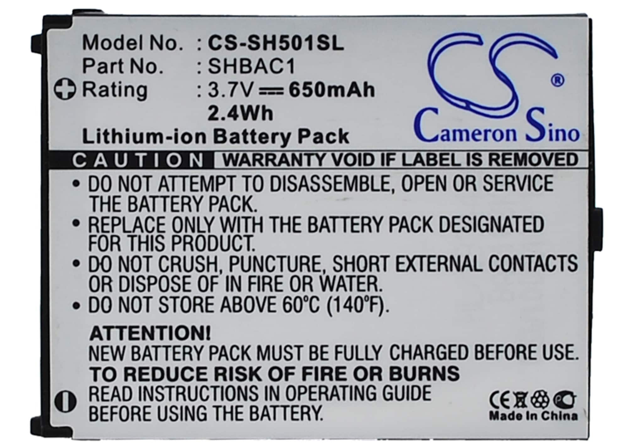 Batteri for SmartPhone, Mobil for Sharp V501SH, SH501