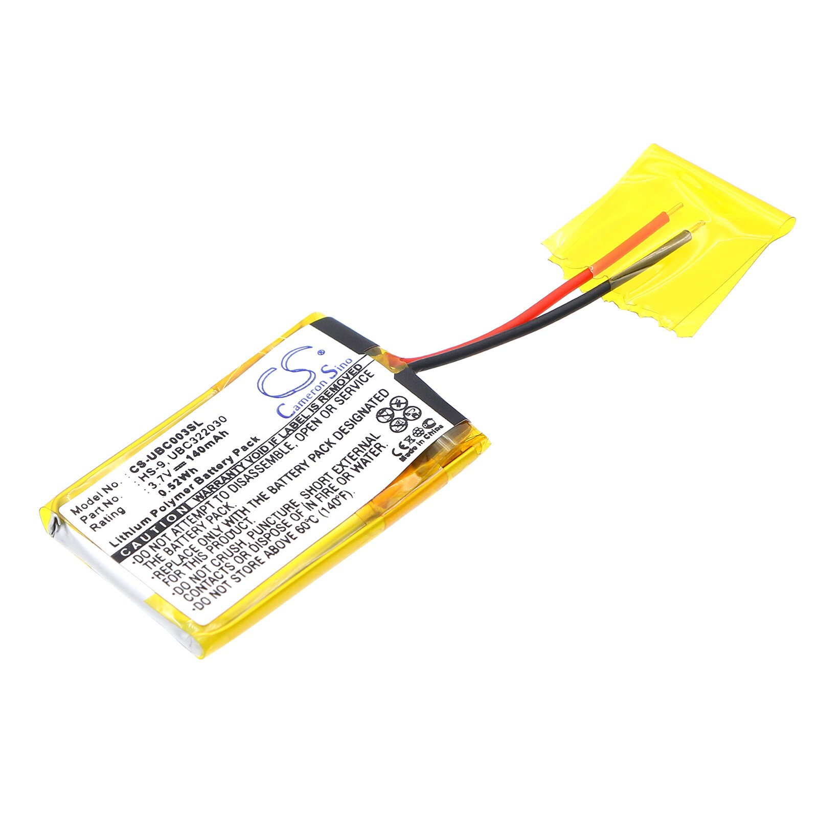 Batteri for Ultralife trådløst hodesett UBC322030, UBP008