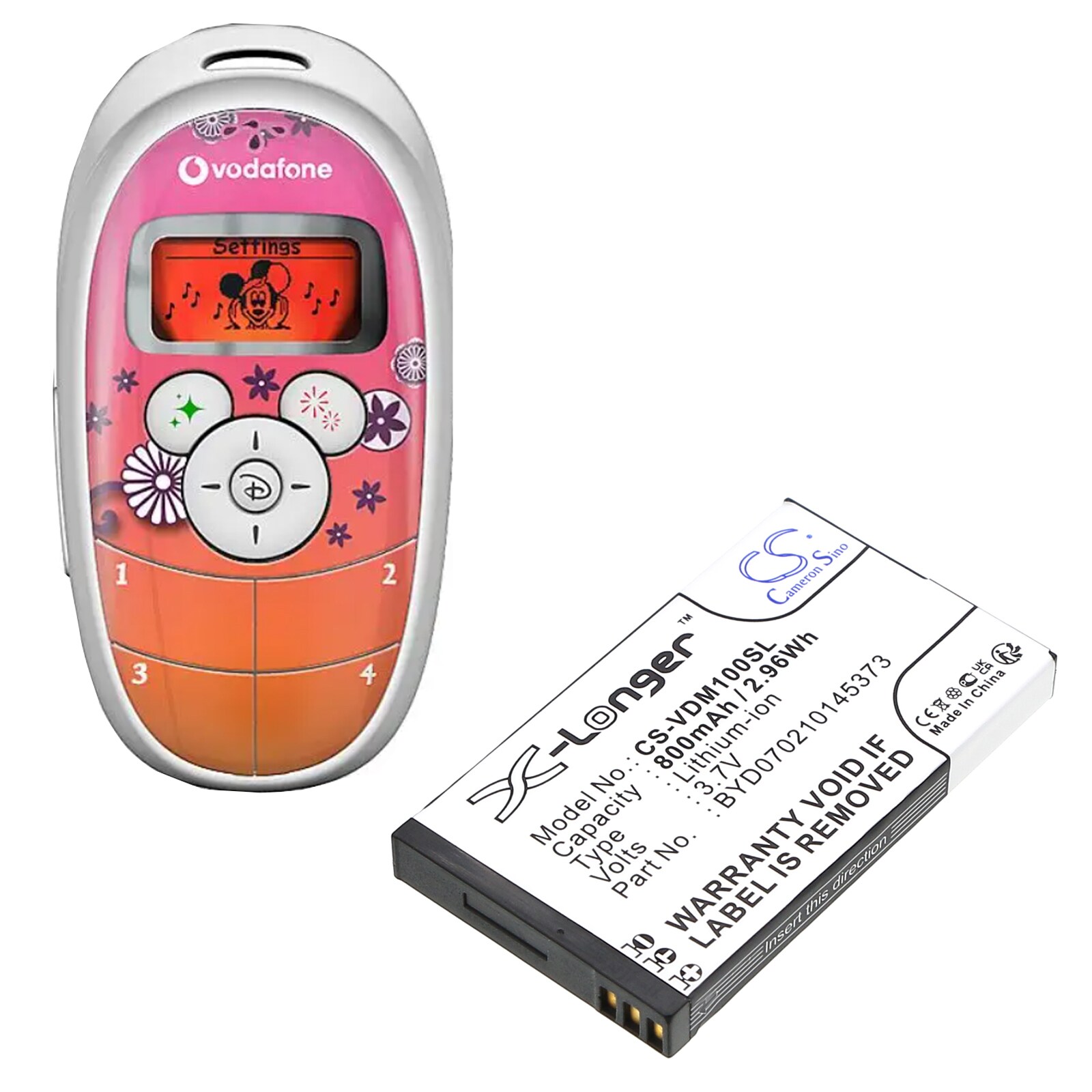 Batteri for SmartPhone, Mobil for Vodafone Mini D100, Mini D101, D100 etc.