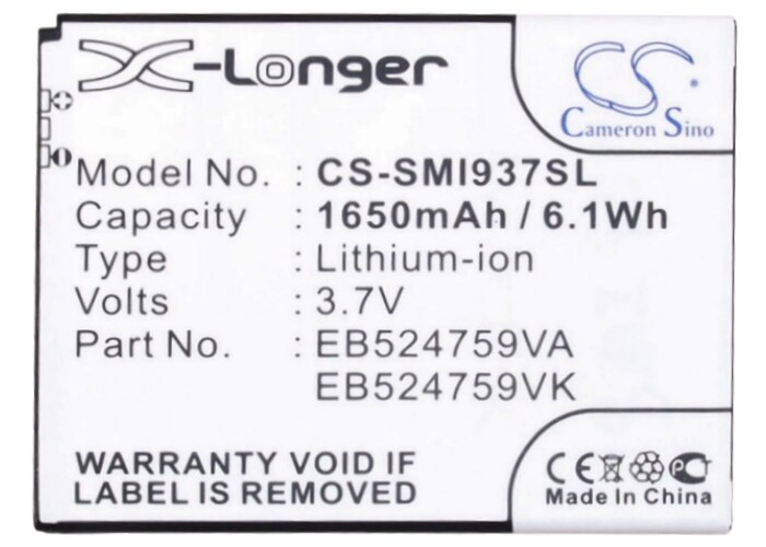 Batteri for SmartPhone, Mobil for Samsung Focus S, GT-B9062, Rugby Smart etc.