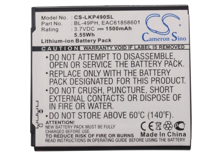 Batteri for SmartPhone, Mobil for LG F120, F120L, F120K