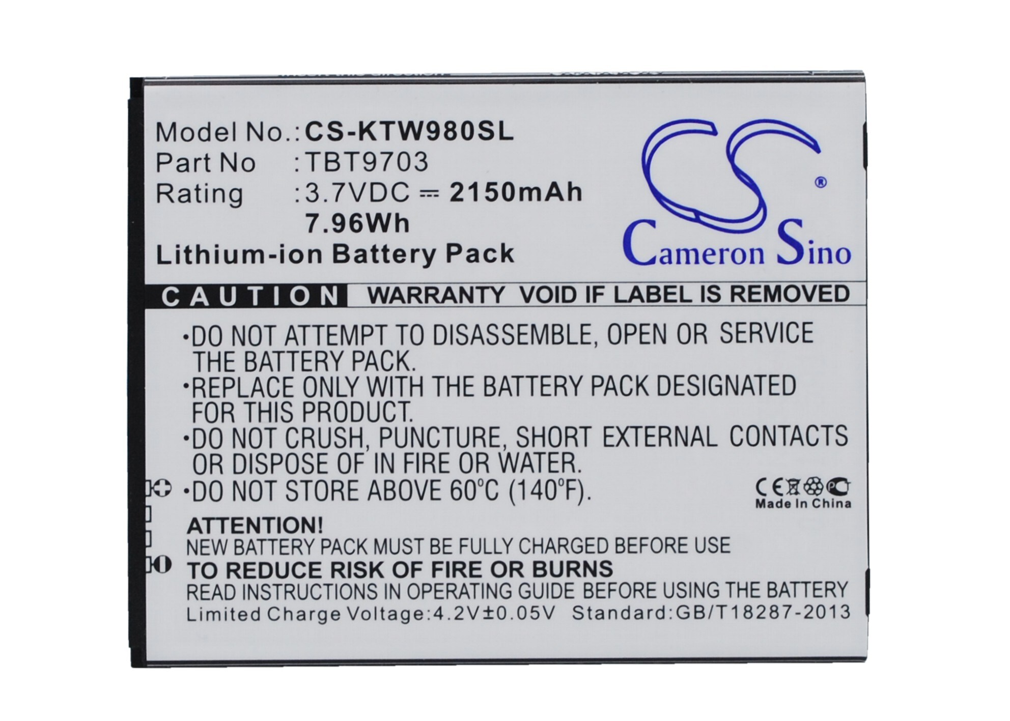 Batteri for SmartPhone, mobil for K-Touch W98, KIS 3, KIS 3W osv.
