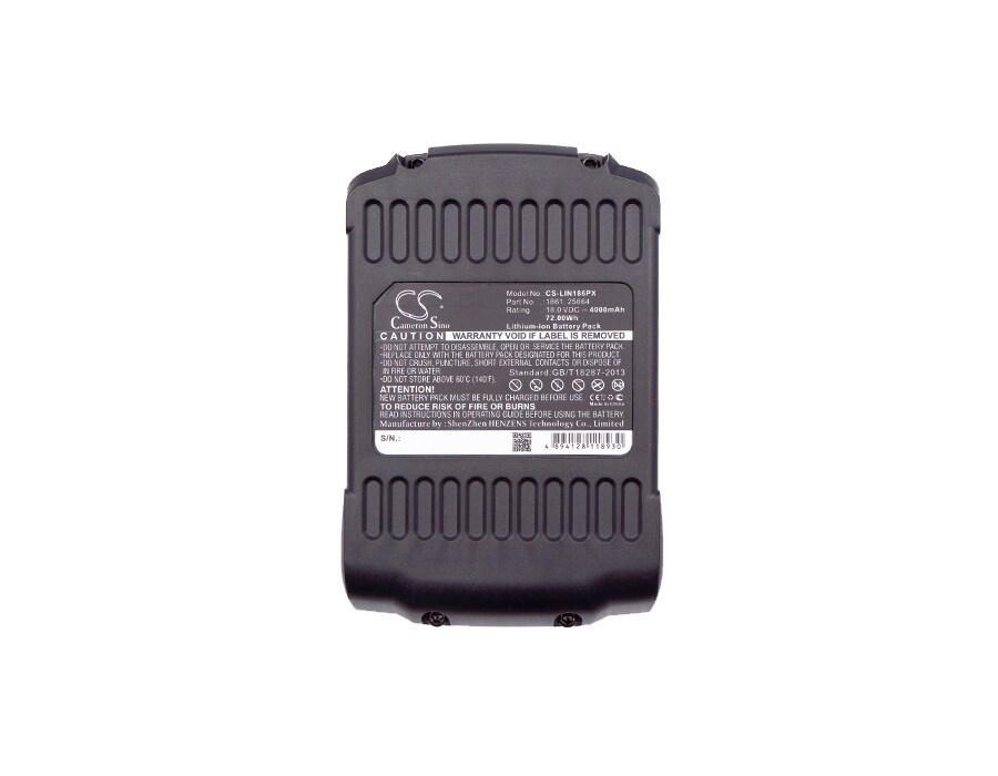 Batteri for elektroverktøy til Lincoln LIN-1862, LIN-1864, PowerLuber fettpresse