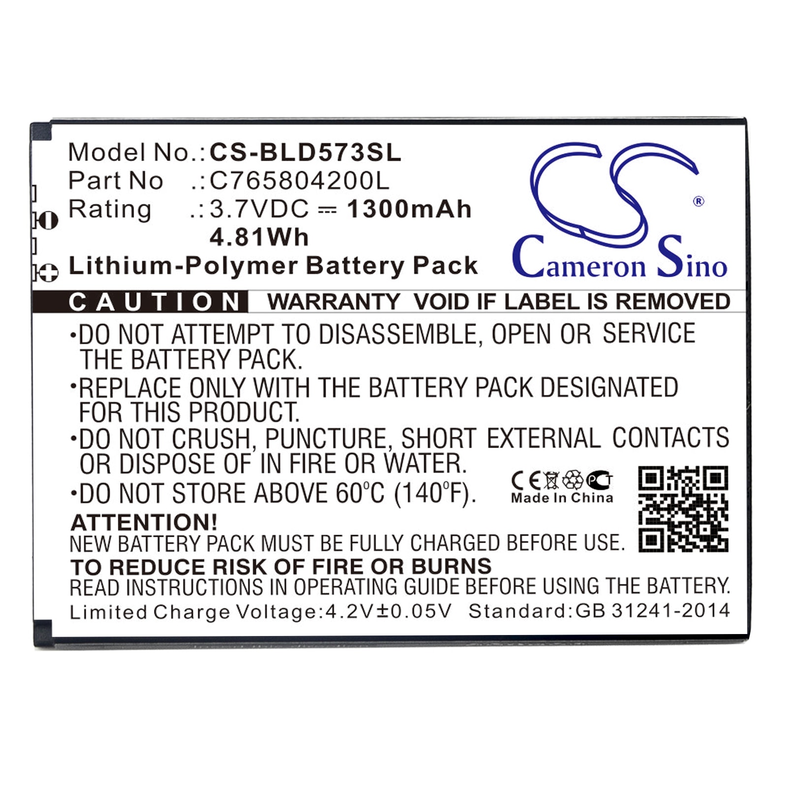 Batteri til smarttelefon, mobil for BLU Studio 5.0S II, D572