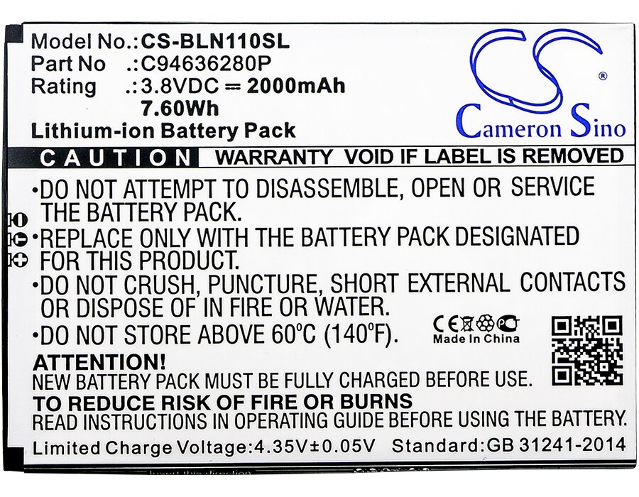 Batteri til smarttelefon, mobil for BLU Neo XL, N110U