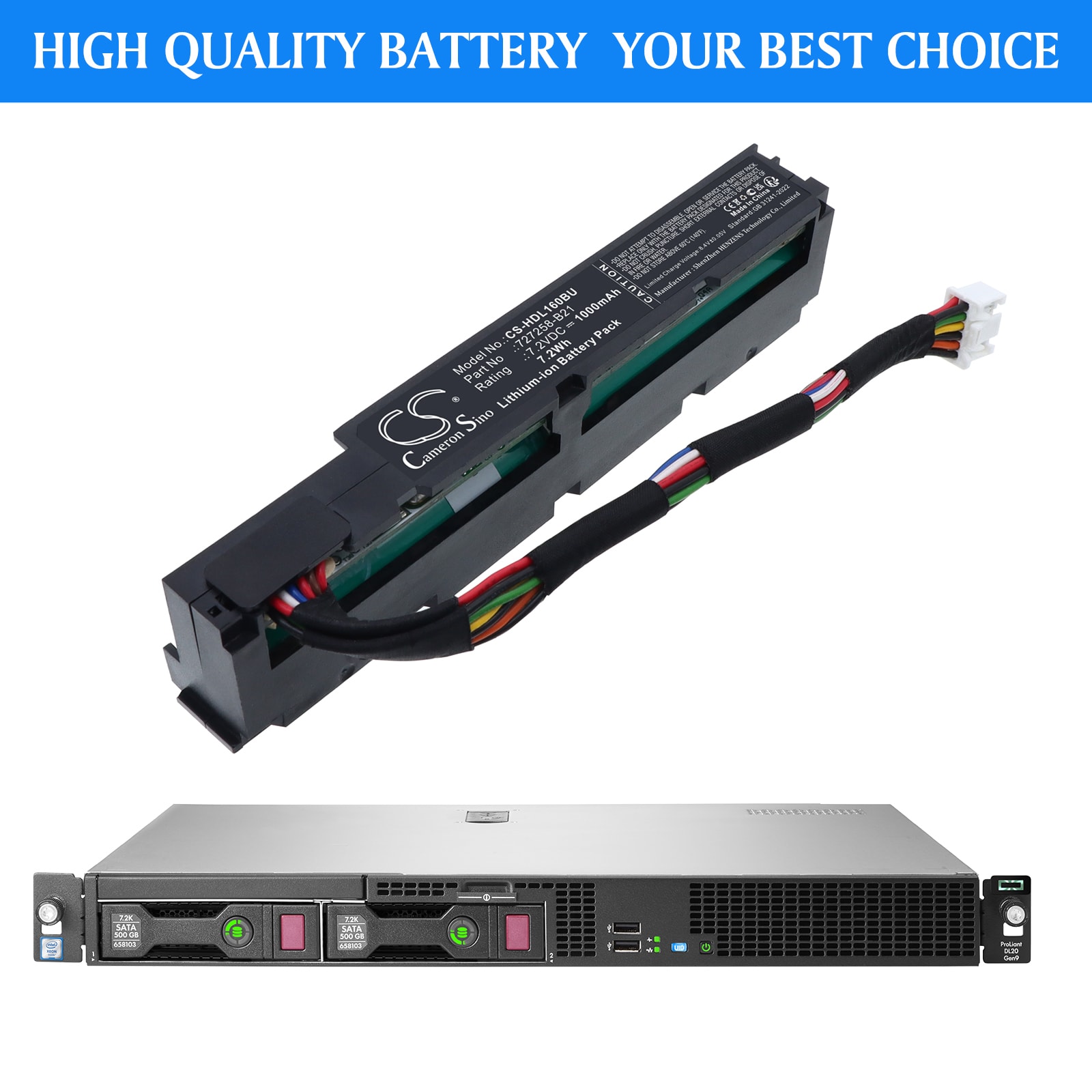 Batteri for RAID-kontroller for HP 96W Smart Storage Megacel og andre.