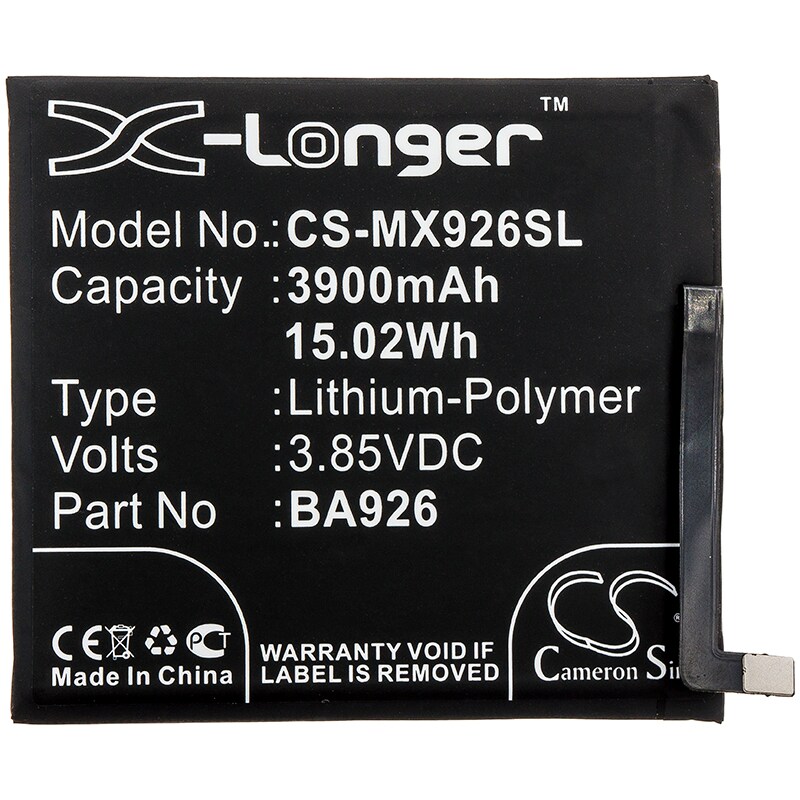 Batteri for SmartPhone, Mobil for MeiZu 16Xs, M926H, M1926 etc.