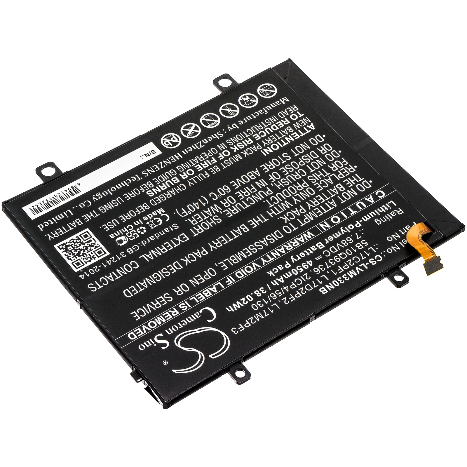 Batteri til bærbar PC for Lenovo Miix 330, 80XF00DFIN