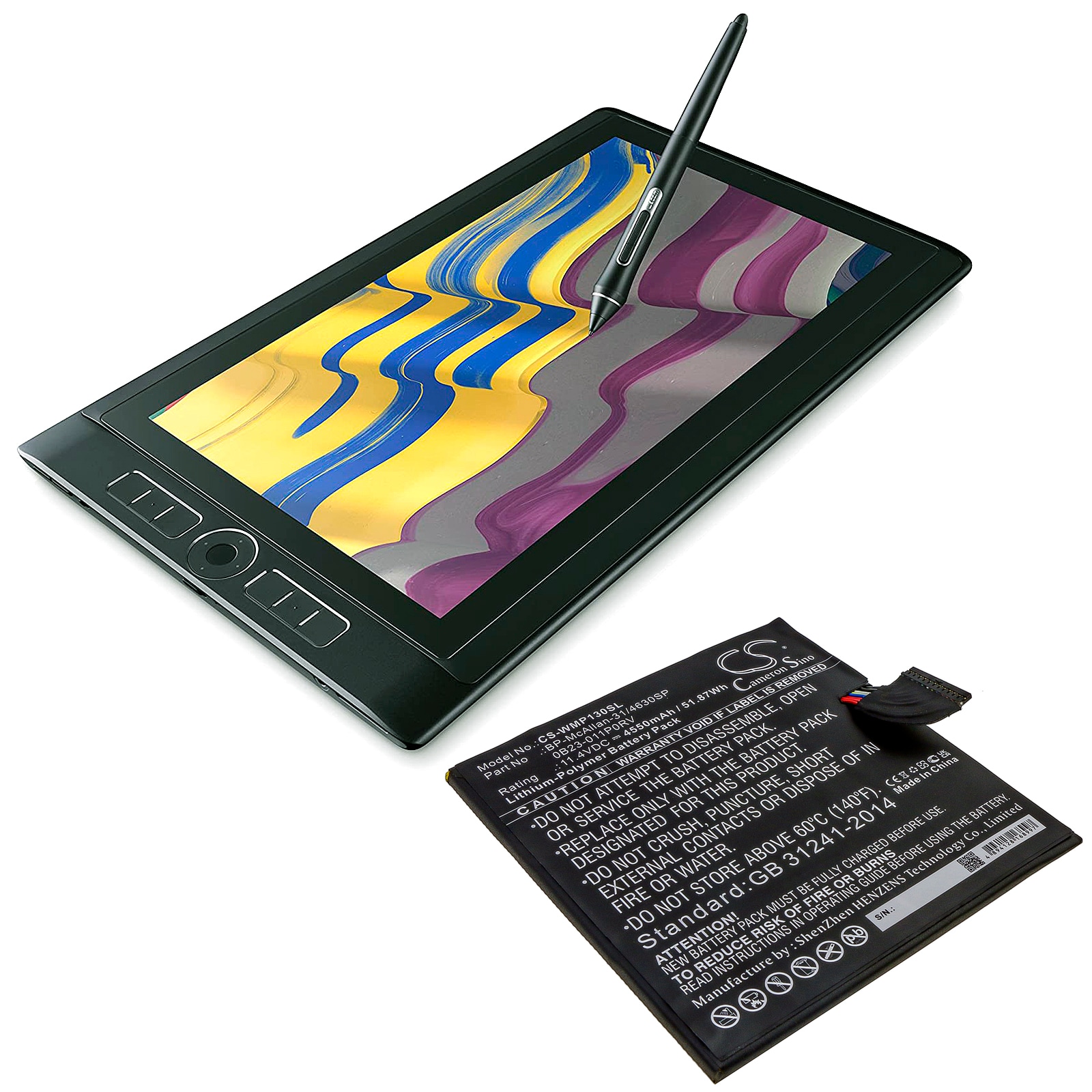 Nettbrettbatteri for Wacom MobileStudio Pro 12, MobileStudio Pro 13