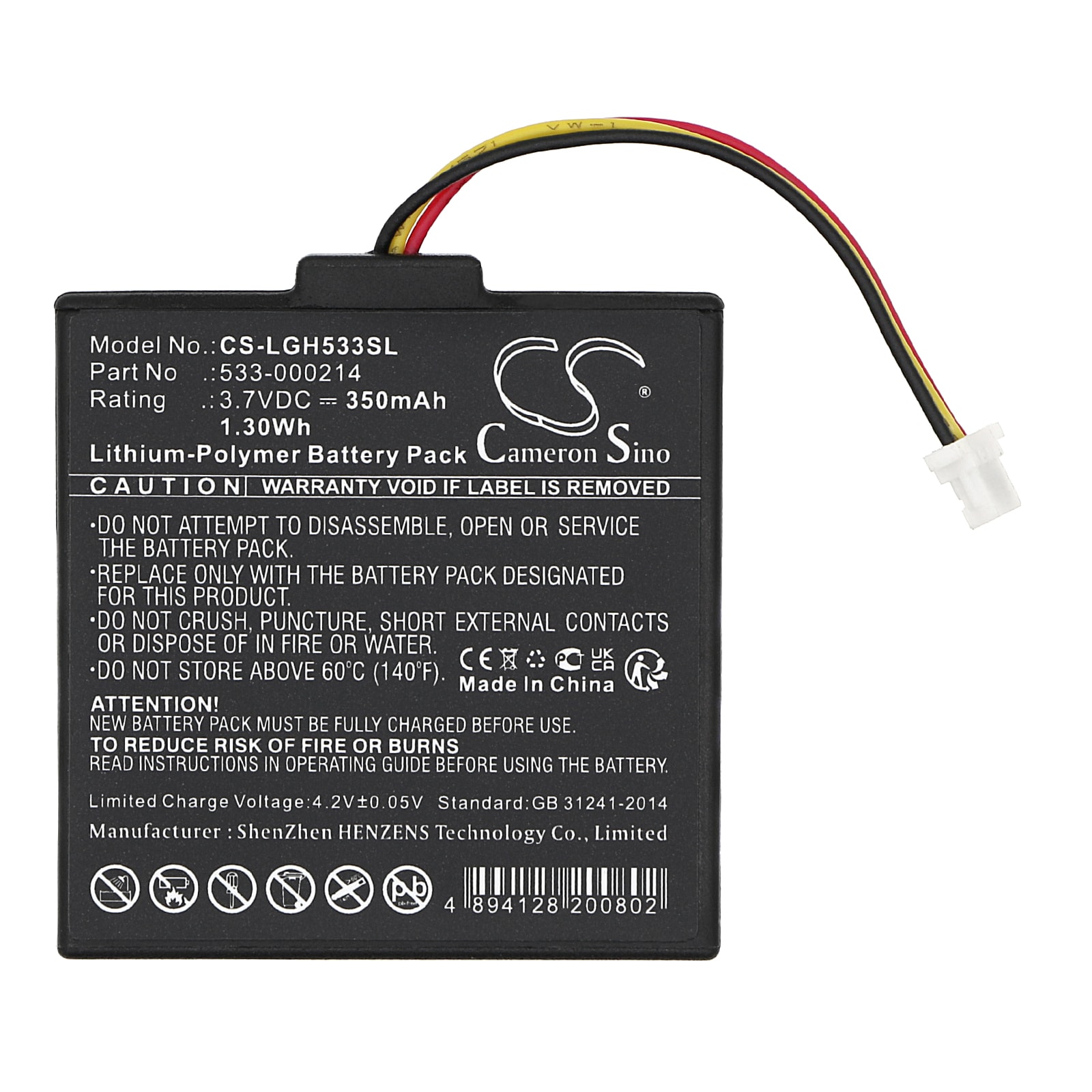 Batteri til trådløst hodesett for Logitech 981-001151, 981-001298, 981-001303 og andre.
