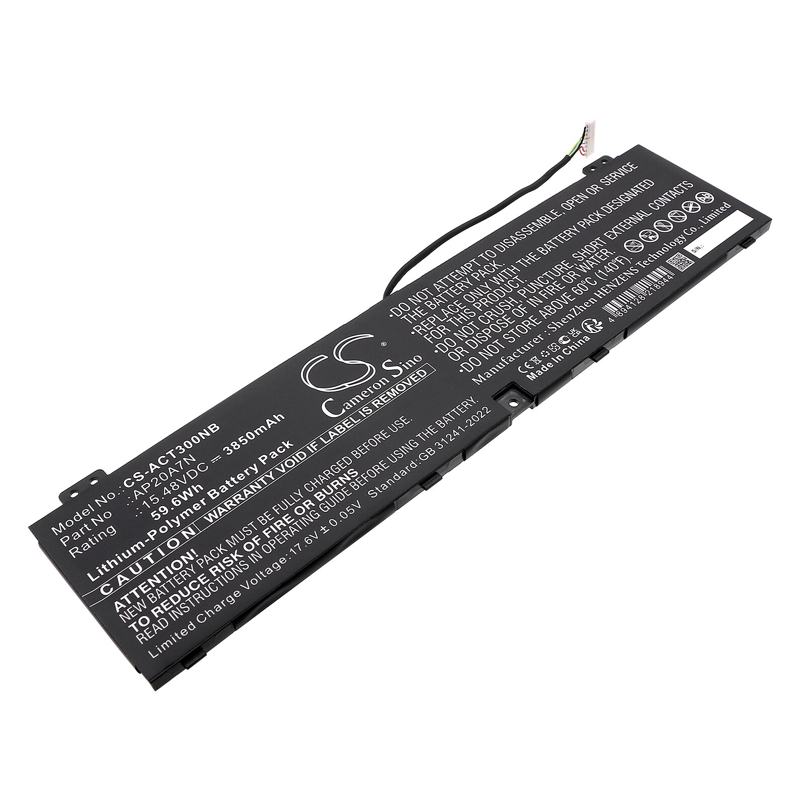 Batteri til bærbar PC for Acer Predator Triton 300 SE PT314-51S-52ML og andre