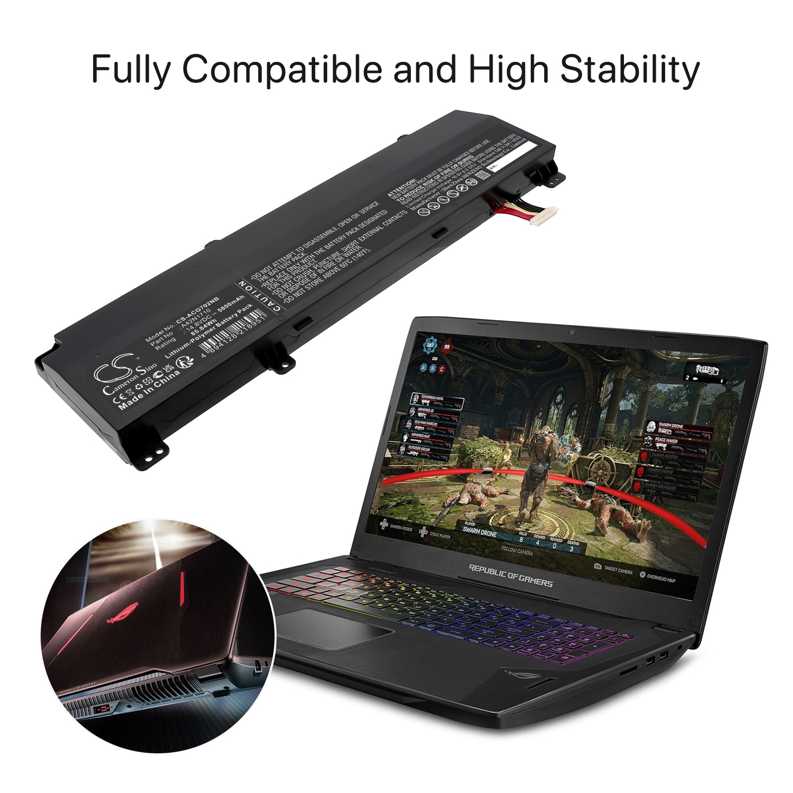 Batteri til bærbar PC for Acer GL702VI, GL702VI-1A, ROG STRIX GL702VI-BA012T og andre