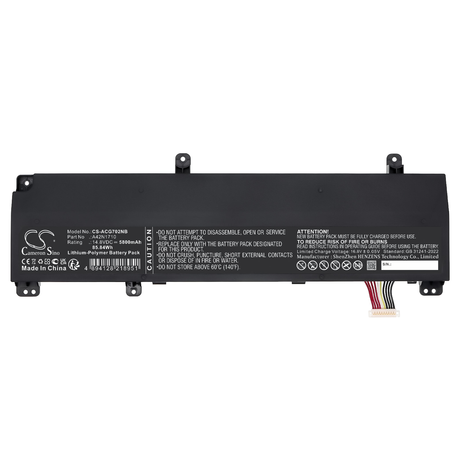 Batteri til bærbar PC for Acer GL702VI, GL702VI-1A, ROG STRIX GL702VI-BA012T og andre